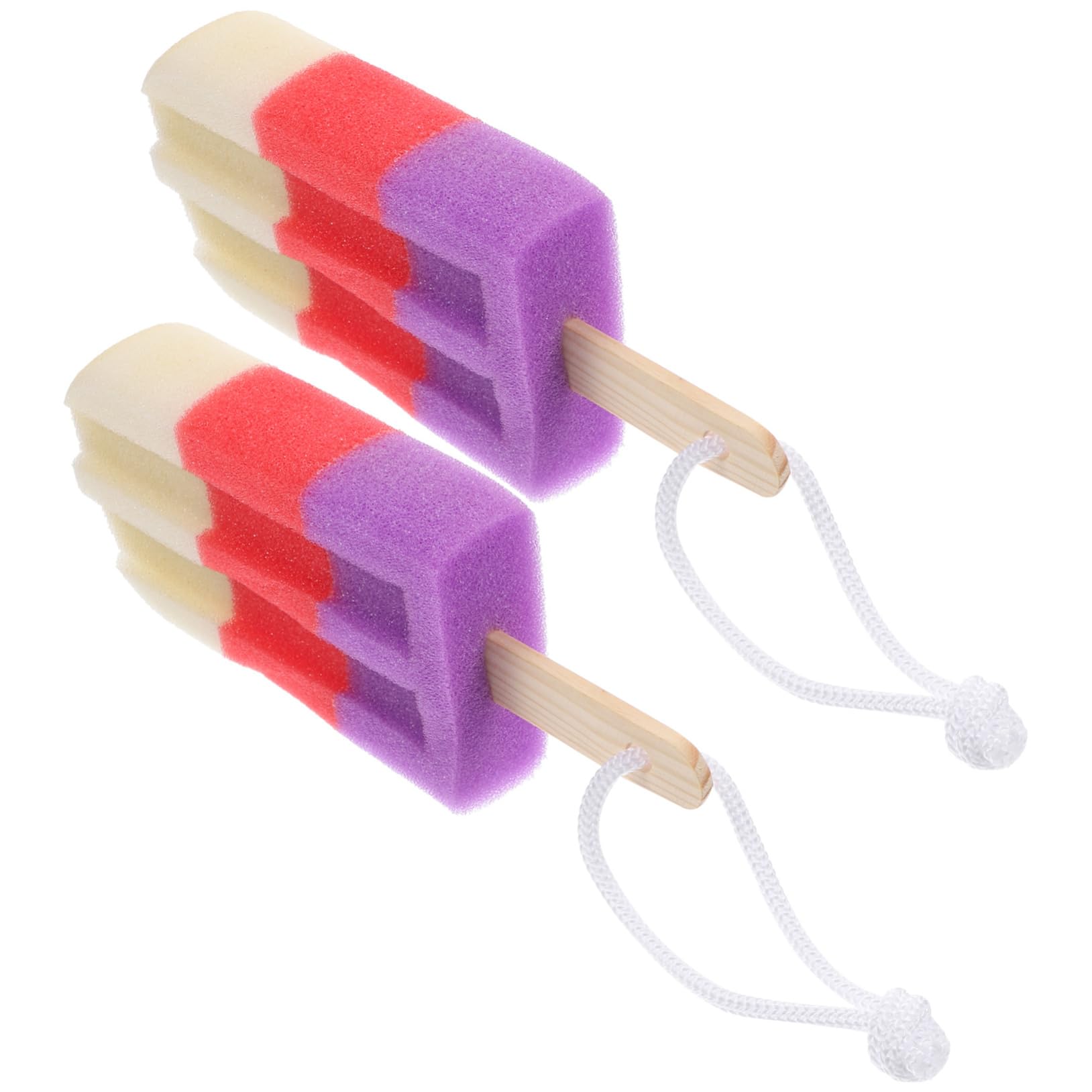MILISTEN 2-Pack Cute Ice Cream Shaped Bath Sponges for Kids - Soft Shower Loofah & Body Scrubber for Baby Girls (Random Colors) - Fun Bath Time Essential for Toddlers & Children