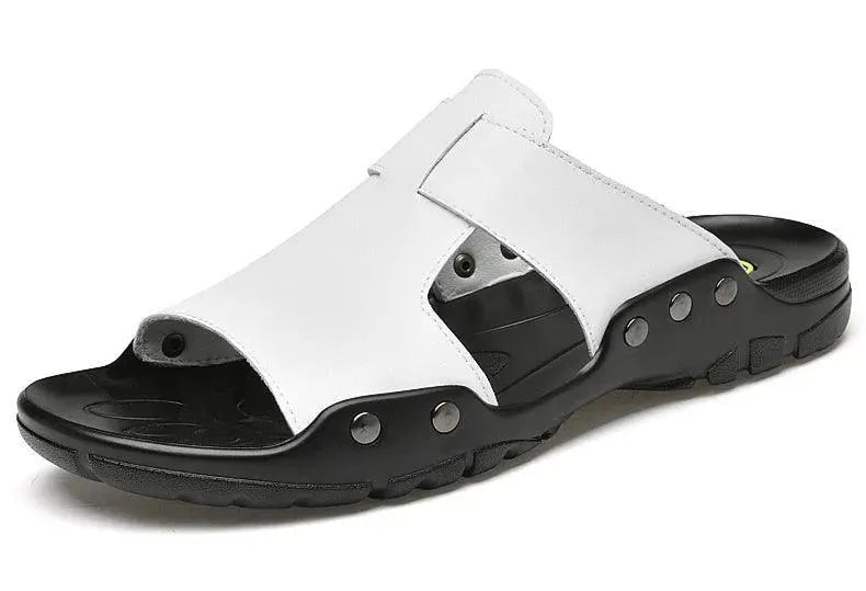 Comfortable Summer Slip On Leather Sandals for Women - Breathable & Lightweight Casual Shoes for Beach, Vacation, and Everyday Wear