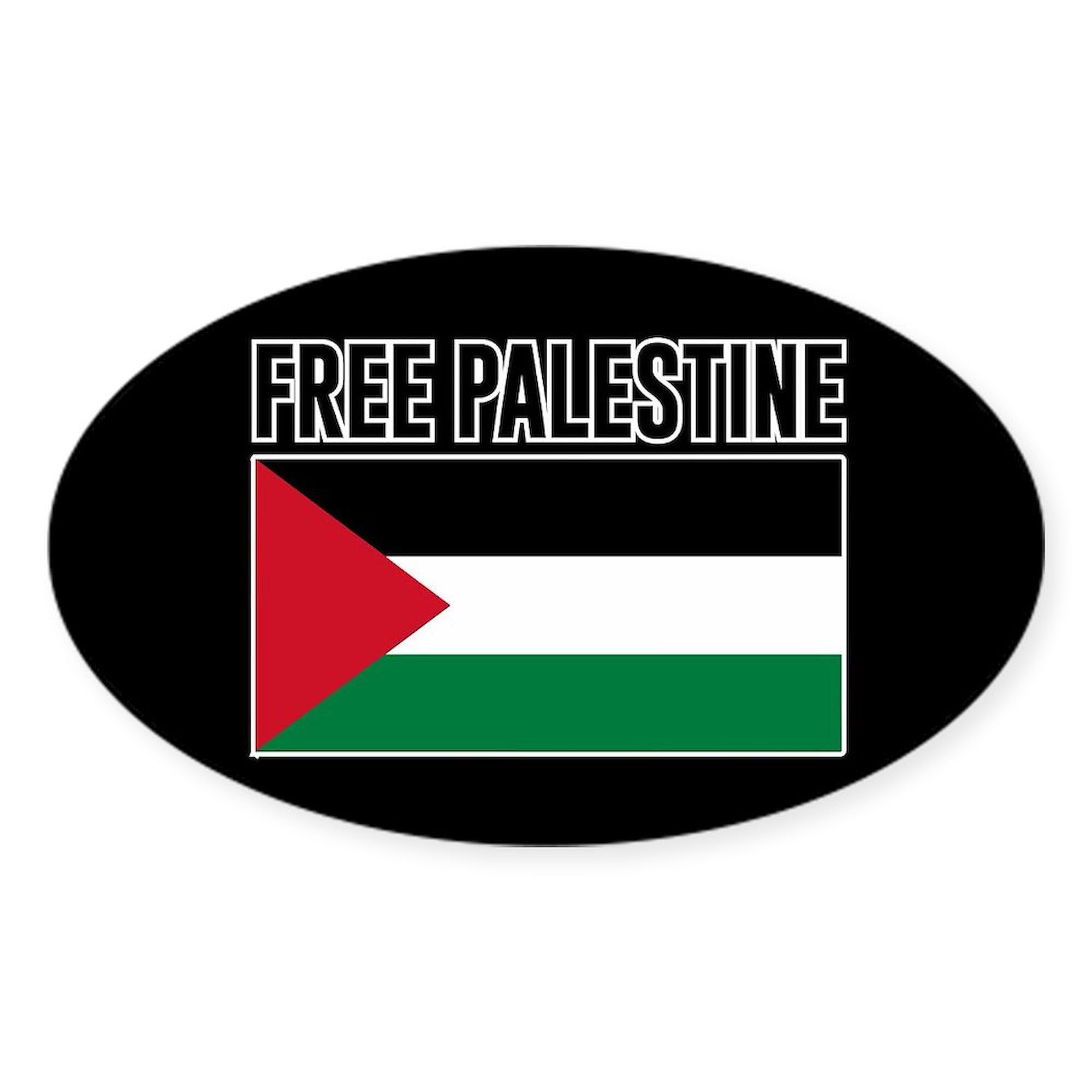 Free Palestine Oval Car Bumper Sticker - Waterproof Vinyl Decal for Cars, Trucks, Laptops - Show Your Support - Perfect for Political Activism & Social Justice Awareness