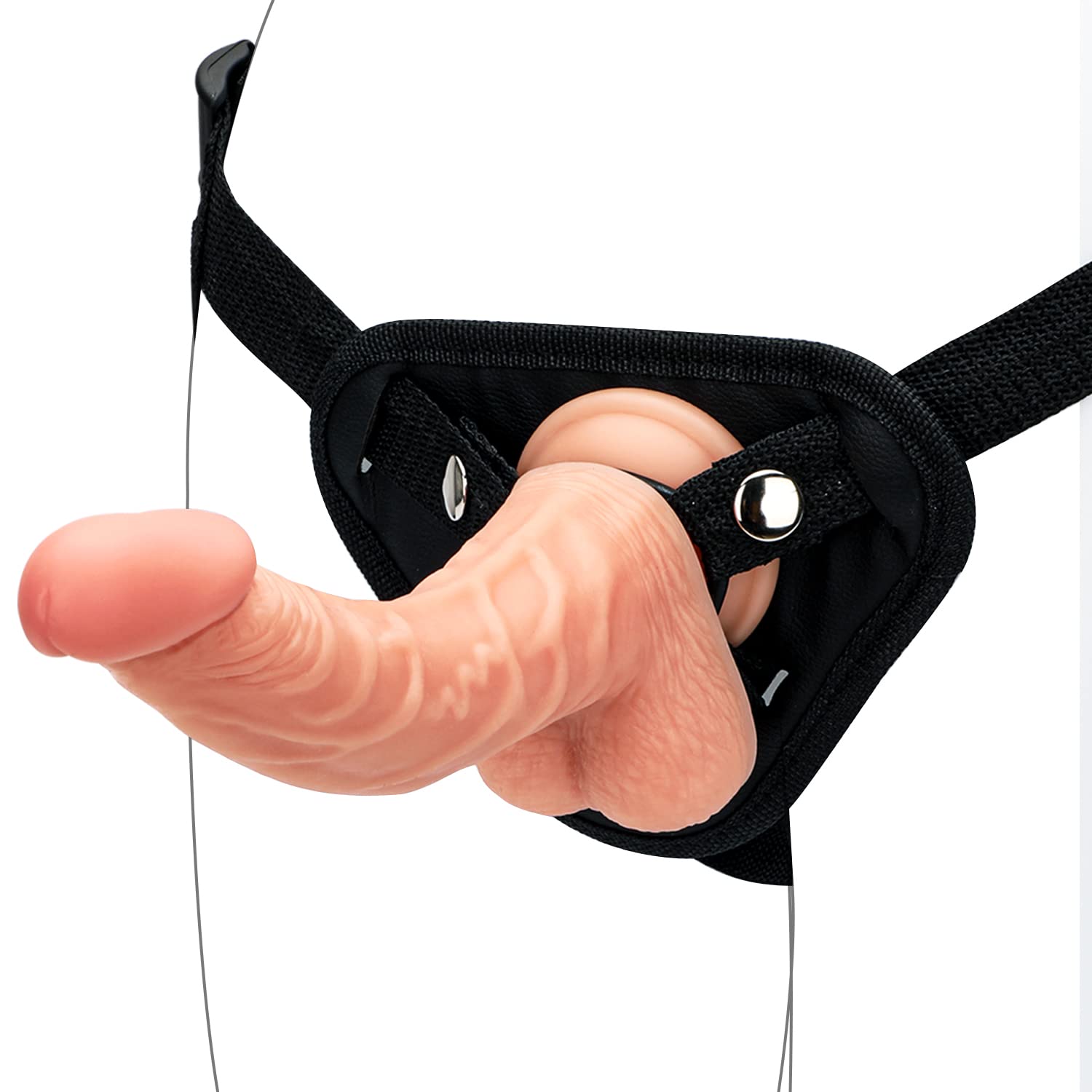 8.26'' Strapon Dildo & Harness Kit for Couples - Suction Cup Strap On Sex Toy for Hands-Free Play - Beginner Friendly Penis Strap On for Men, Women & Couples (Flesh Color) - Perfect for Role Play, Bondage & Spicing Up Your Sex Life