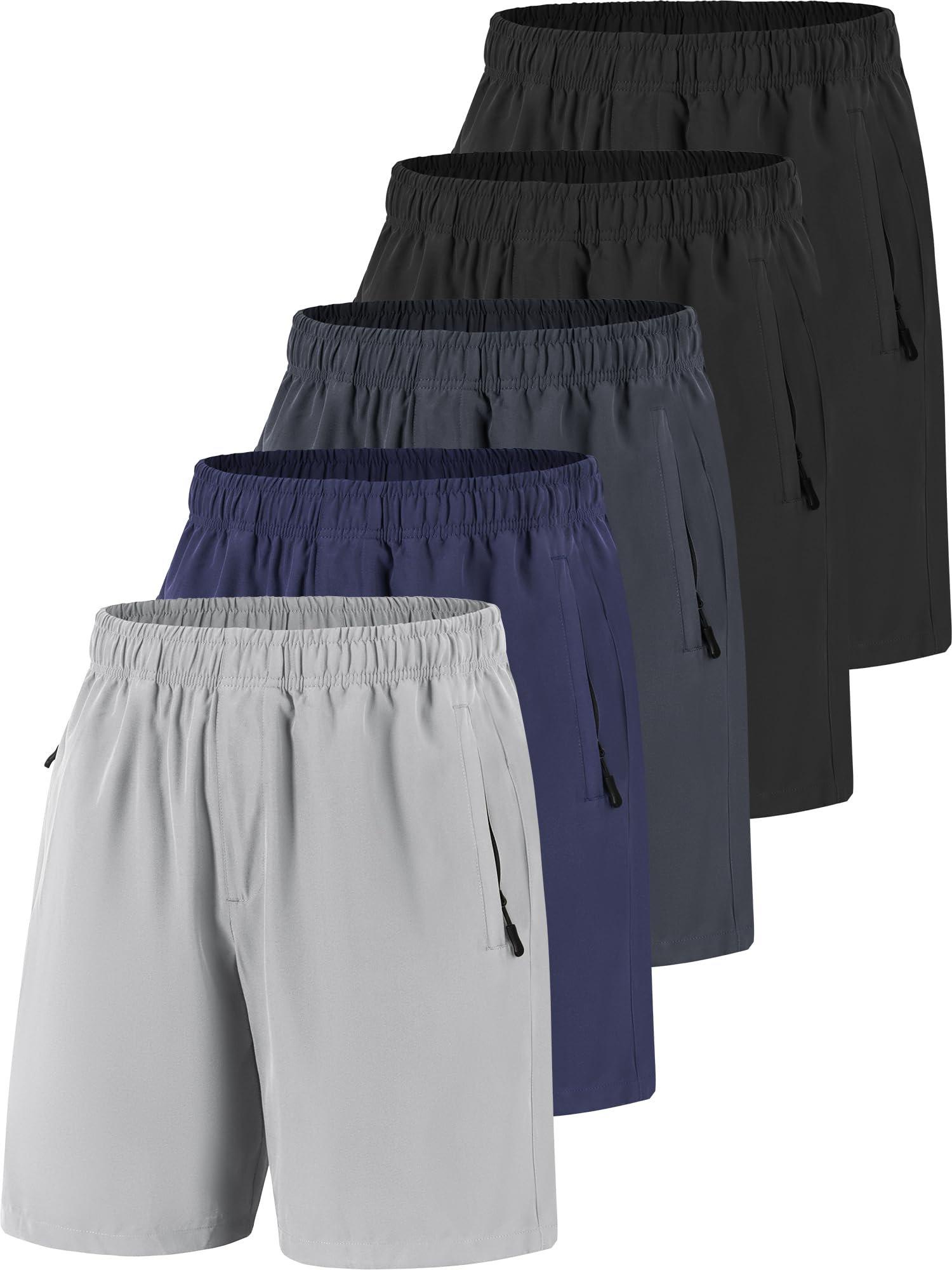 Men's Quick Dry 7 Inch Inseam Running Shorts with Deep Zipper Pockets - Lightweight Athletic Gym Workout Shorts for Jogging, Training & Outdoor Sports