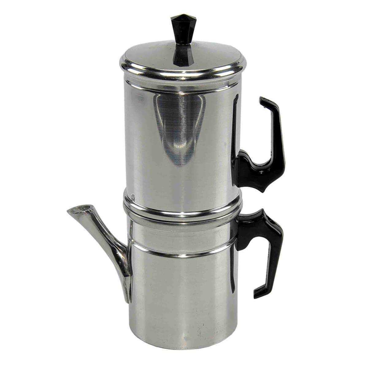 Zuiver Neapolitan Italian Stovetop Coffee Maker, Aluminum, Silver, 6 Cups - Perfect for Espresso & Home Brewing