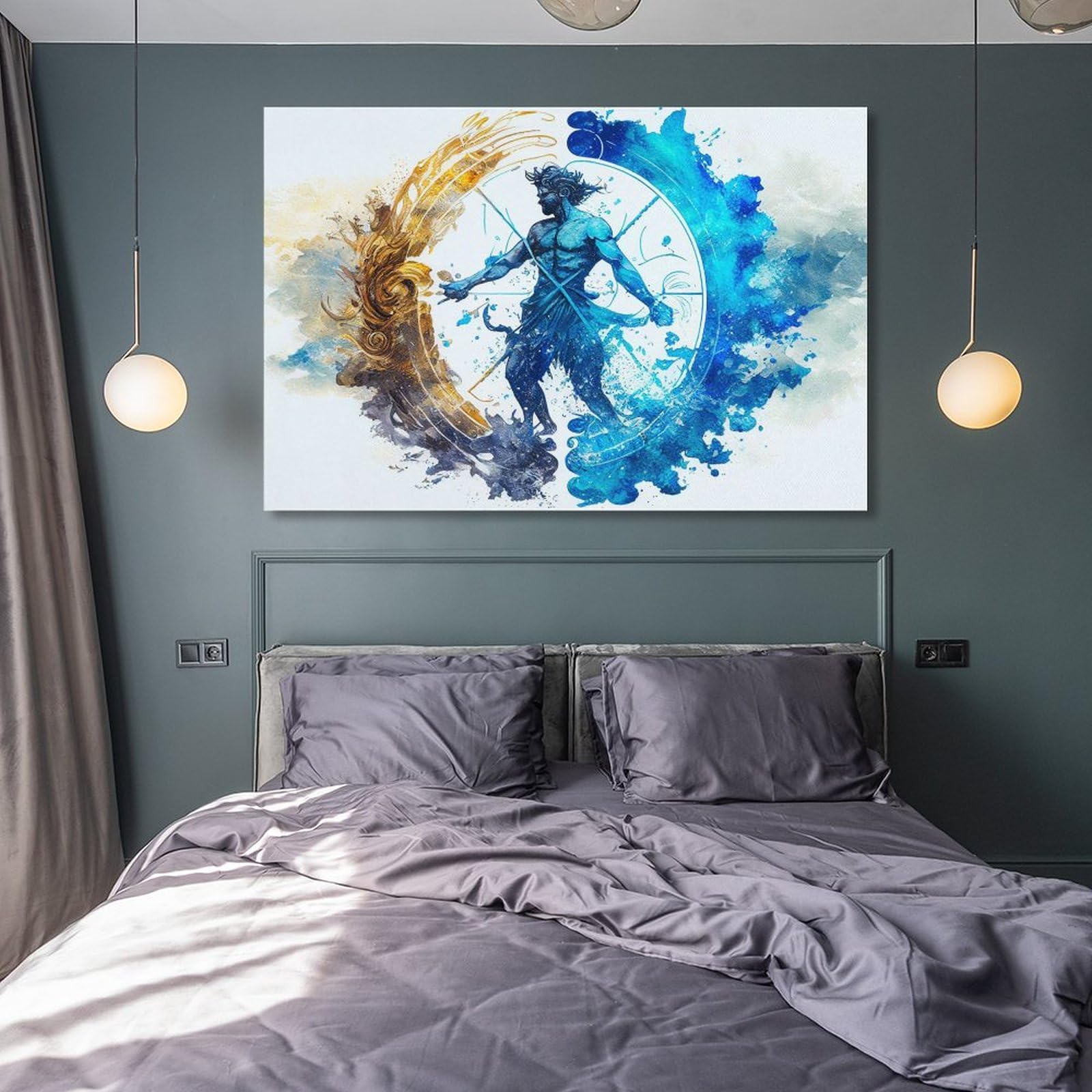 Aquarius Constellation Poster - Zodiac Astrological Wall Art Print for Teen Boys Room Decor, 24x36 Inch (60x90cm) - Perfect for Bedroom, Dorm & Office Space