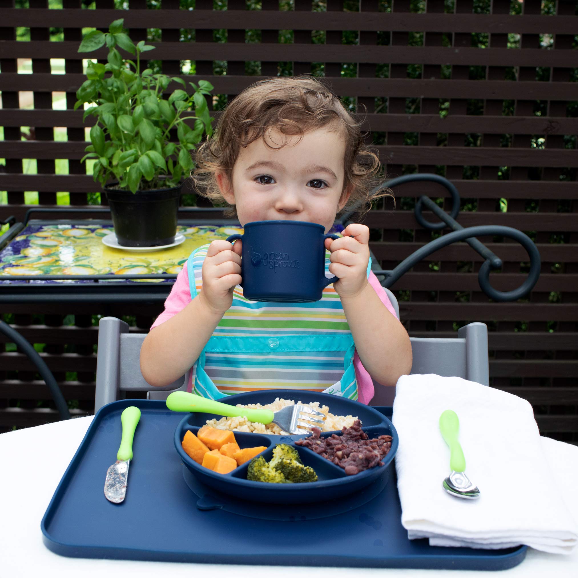 Green Sprouts Snap and Go Easy-Wear Baby Bibs (3 Pack) | Soft Cotton Drool & Food Bib for Infants & Toddlers | Messy Eating Protection with Flipped Pocket | Machine Washable for Easy Cleaning | Perfect for Feeding Time, Daycare & On-the-Go Use