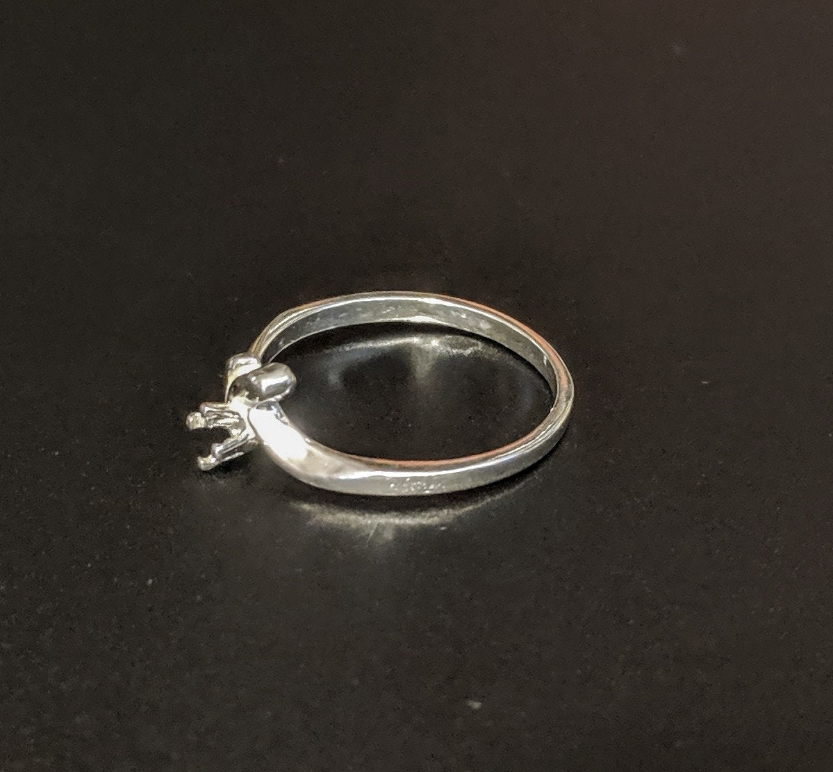 Solid Sterling Silver or 14kt Gold 3mm Round 4-Prong Birthstone Ring Setting - Size 4-7, Pre-Notched Blank (163872/143872) - Perfect for Custom Jewelry Making, Anniversary Gifts & Personalized Birth Month Rings