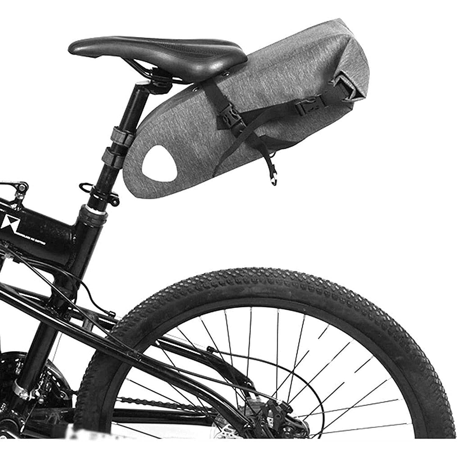 Waterproof Blacklight Bicycle Saddle Bag - Large Capacity Bike Tail Bag for Road & Mountain Bikes - Durable Front Beam & Saddle Storage for Cycling Accessories | Perfect for Commuting, Touring & Outdoor Adventures