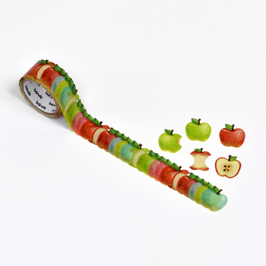 Apple Washi Roll Sticker Bands - Decorative Japanese Paper Tape for Scrapbooking, Journaling, DIY Crafts & Gift Wrapping - Perfect for Bullet Journals, Planners, and Home Decor