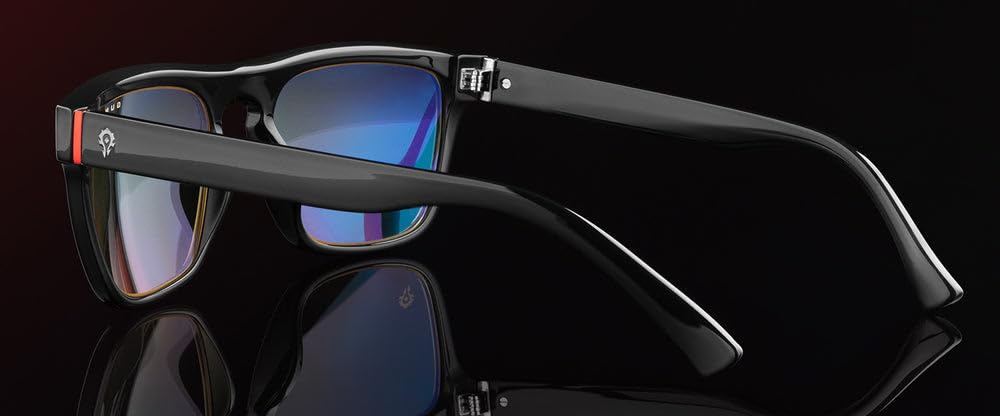 Gunnar Unisex Blue Light Blocking Gaming Glasses - World of Warcraft Horde Edition (Onyx, Medium) for PC, Console & Office Use