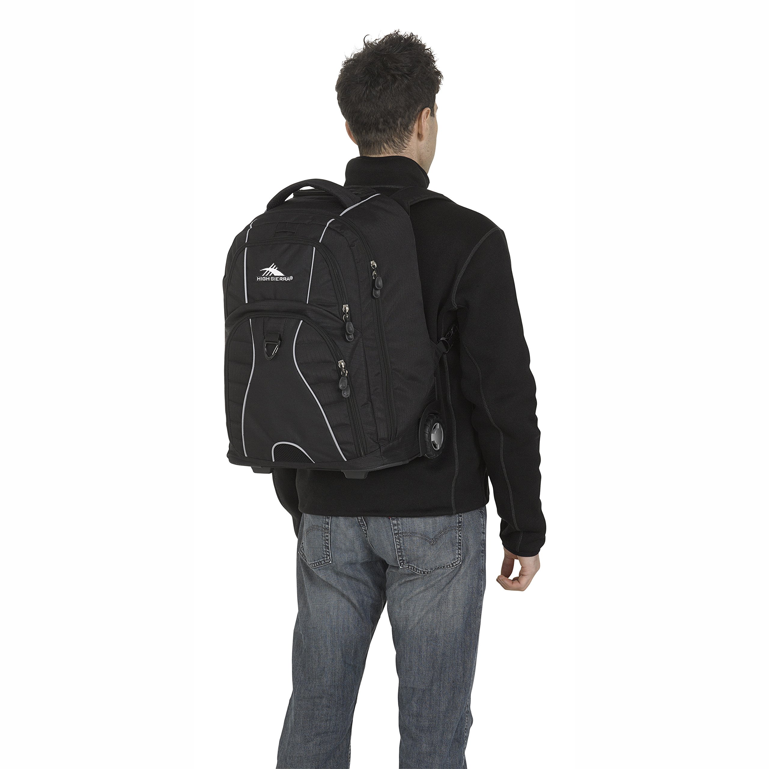 High Sierra Freewheel Wheeled Laptop Backpack - Durable Rolling Travel Backpack for 17-Inch Laptops, Black, One Size - Perfect for Business Travel, Commuting & College Students