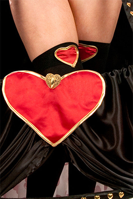 Lauren Queen of Hearts Thigh High Socks - Sexy Valentine's Day Stockings for Women, Gothic Lingerie Accessories - Perfect for Cosplay, Burlesque & Romantic Nights