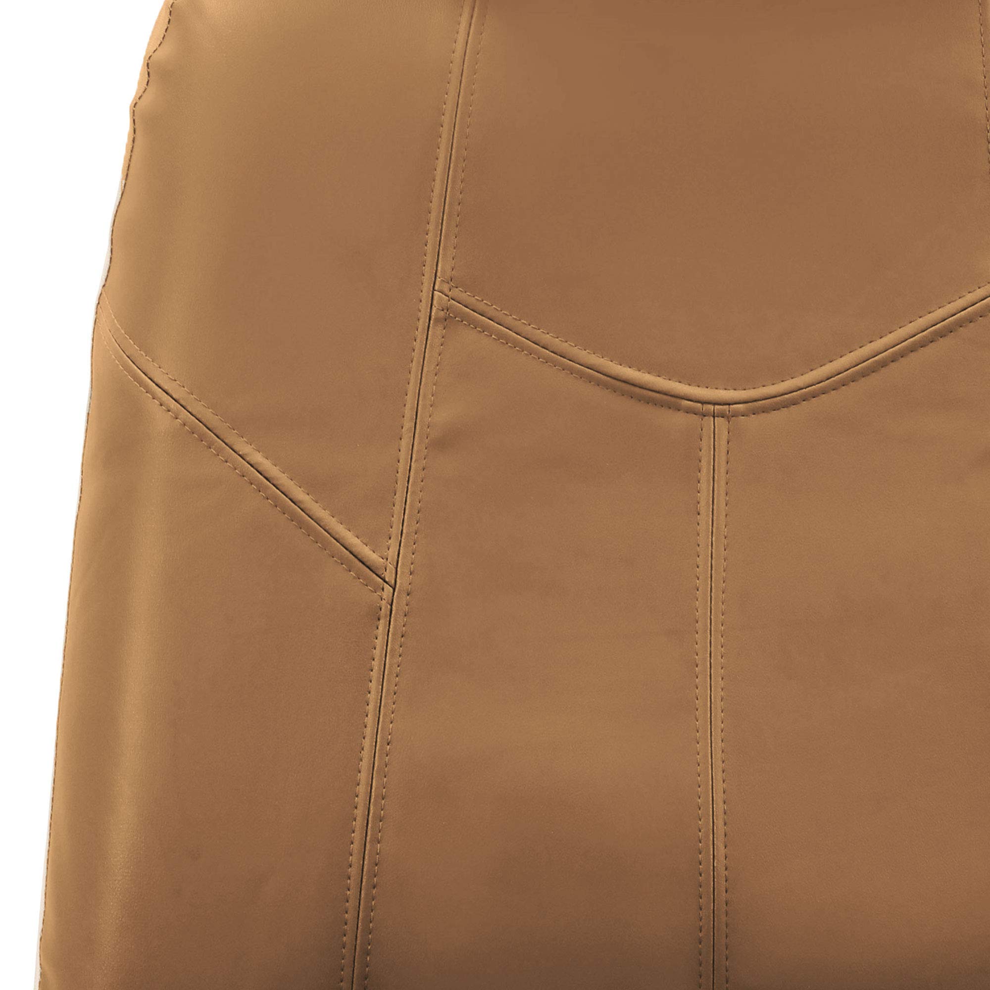 Premium Faux Leather Car Seat Covers for Low Back Seats - Universal Fit with Removable Headrest | Airbag Compatible SUV & Van Seat Protectors (Tan) | Perfect for Daily Commute, Road Trips & Family Vehicles