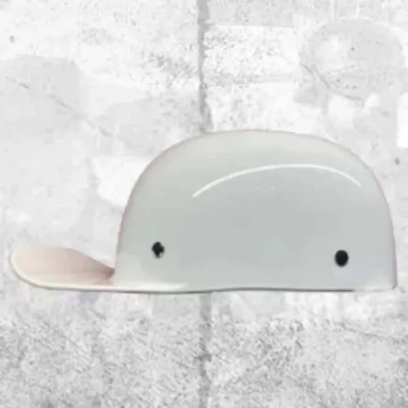 MicroLid Slider Baseball Motorcycle Helmet - White Gloss Finish for Safety & Style - Perfect for Riding, Racing & Outdoor Sports