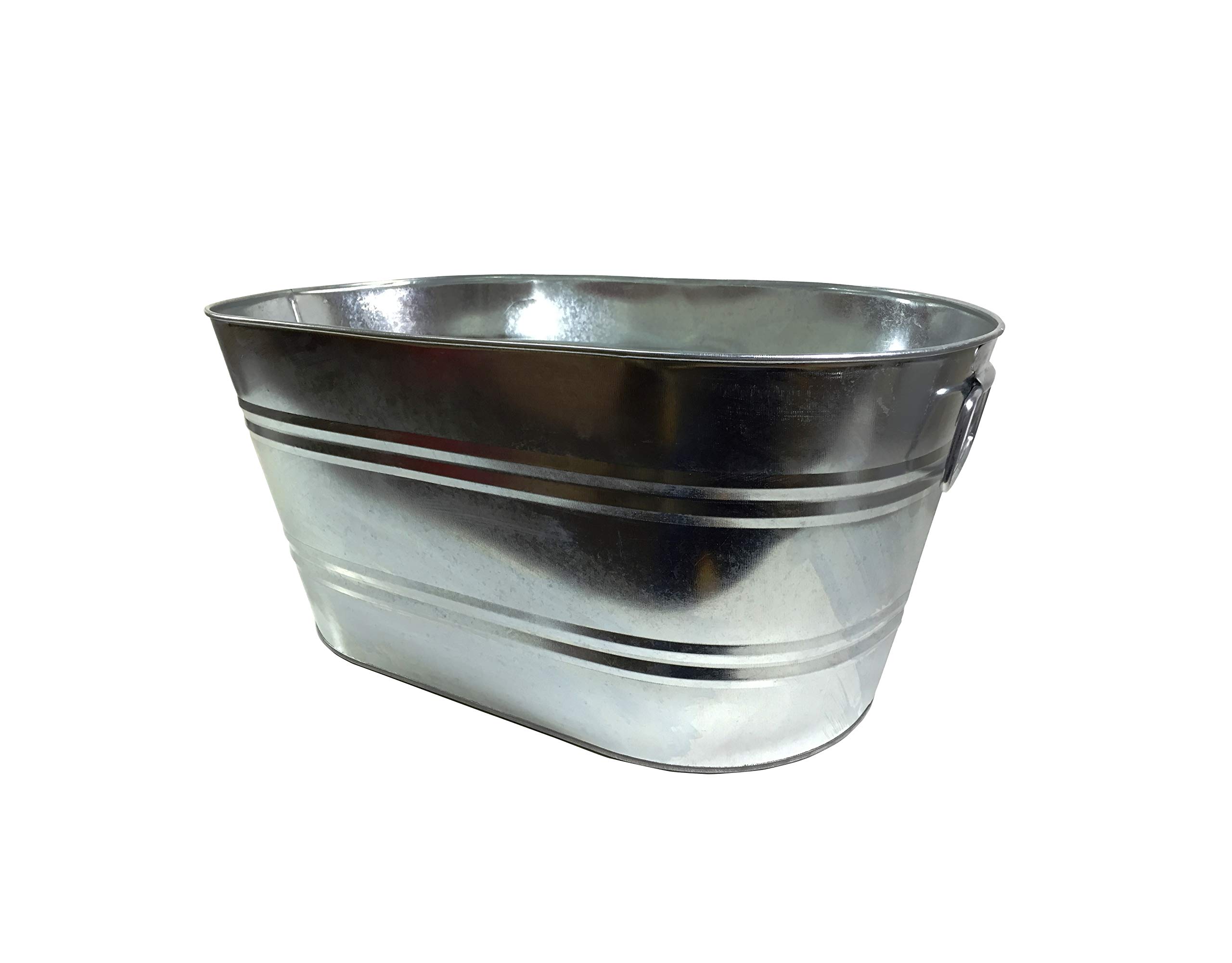 FixtureDisplays Galvanized Metal Ice Bucket - 5 Quart Beverage Cooler for Beer, Wine & Drinks - Rustproof Party Chilling Bucket for Outdoor BBQ, Picnic & Home Entertaining (Model 15358-NF)
