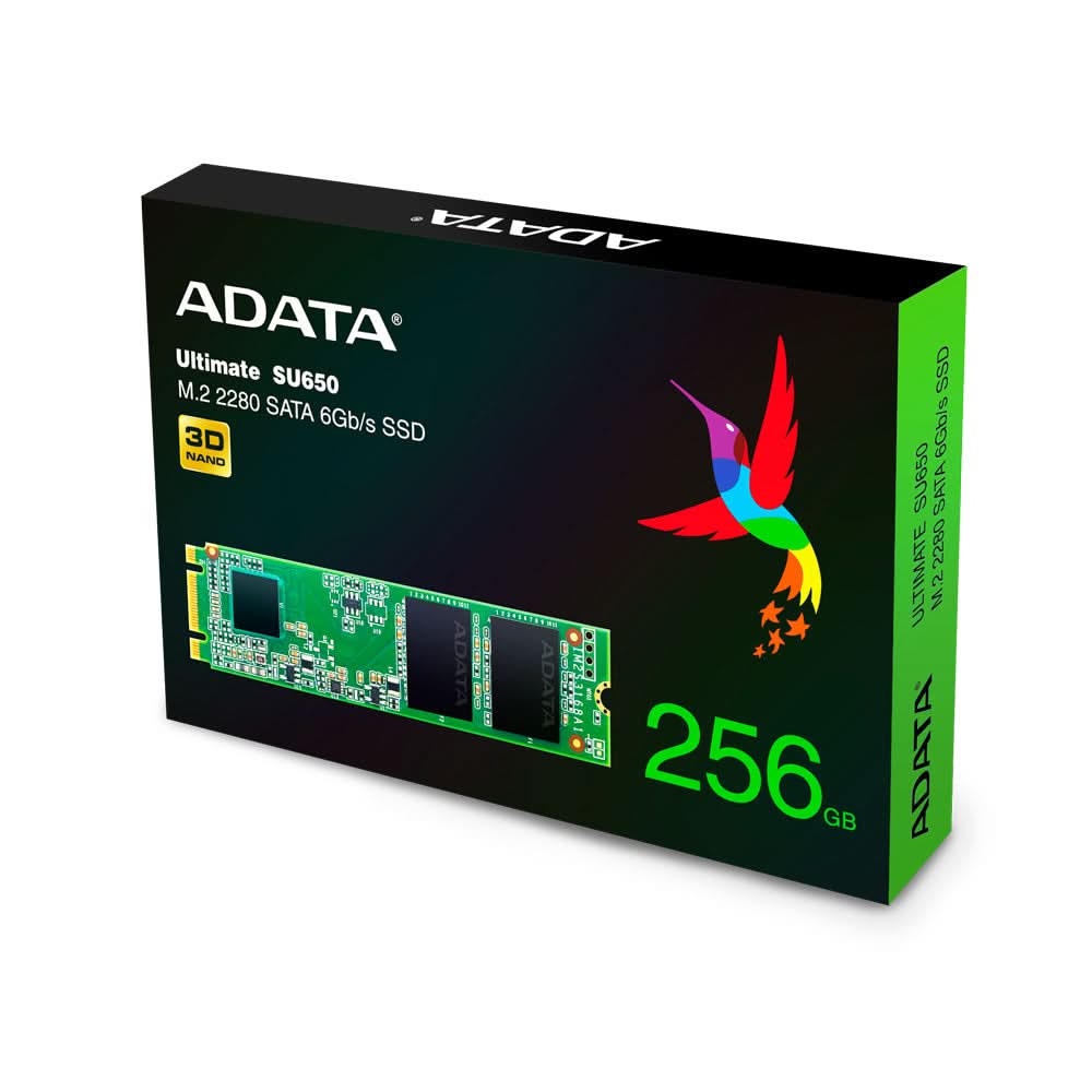 ADATA Ultimate SU650 M.2 256GB SATA III 3D NAND SSD - High Speed Internal Solid State Drive for Gaming, Laptops & PC Upgrades