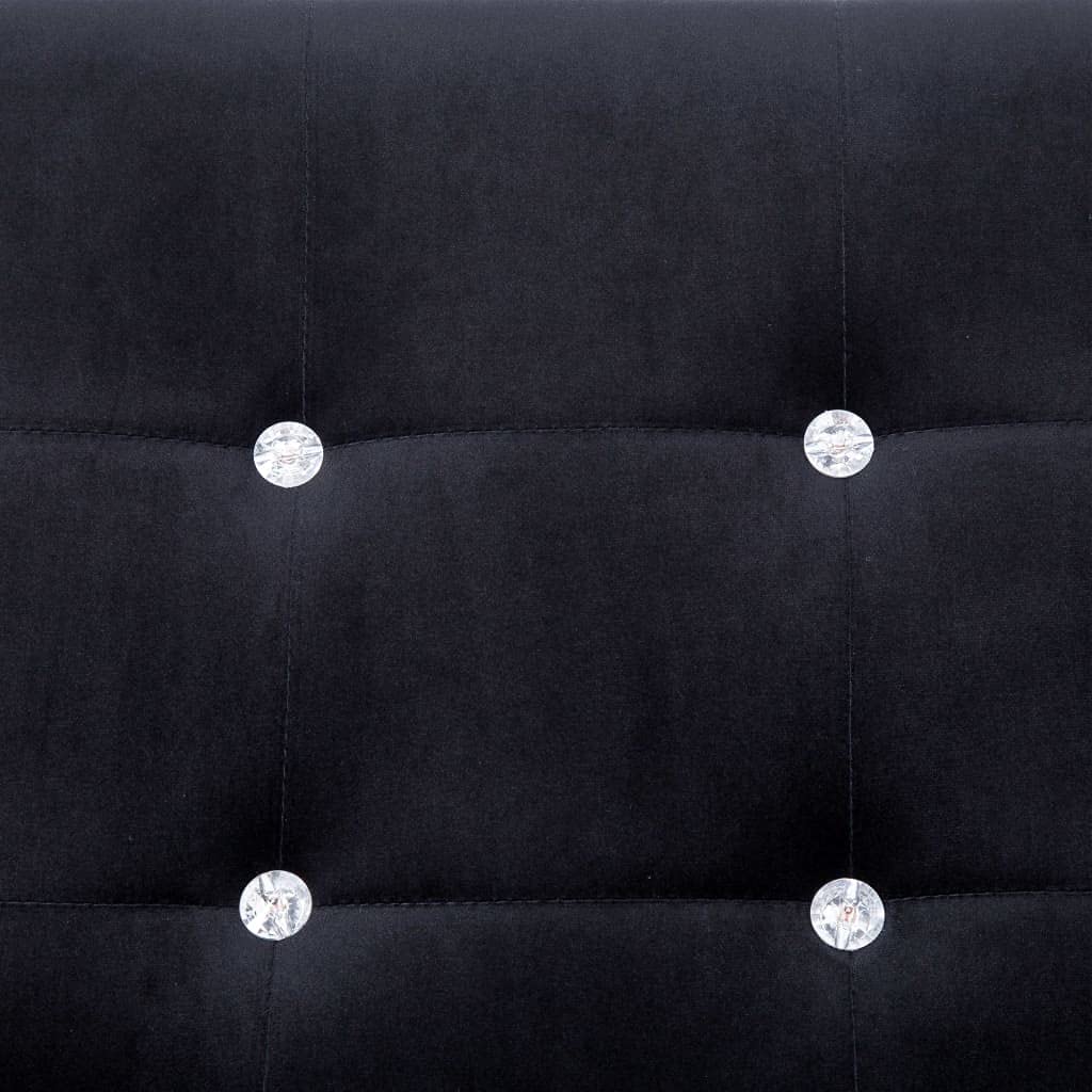CHARMMA 2-Seater Sofa with Armrests - Black Chrome & Velvet Upholstery, 23.6KG - Modern Living Room Furniture for Small Spaces & Apartments