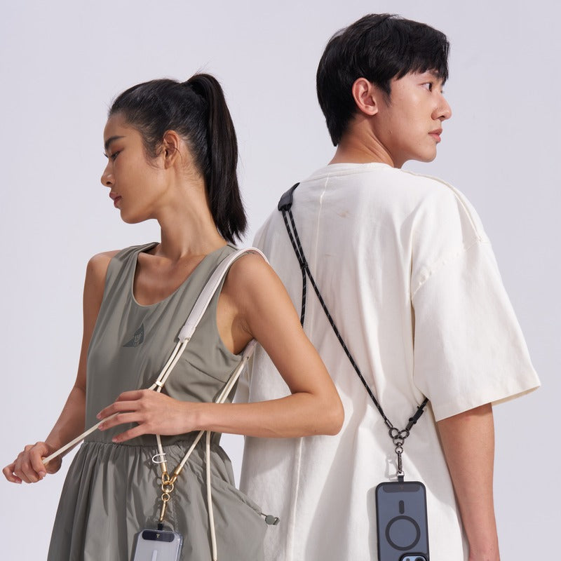 LoopGo Crossbody Leather Phone Lanyard - Adjustable Strap for iPhone, Samsung & Smartphones - Hands-Free Convenience for Travel, Shopping & Work