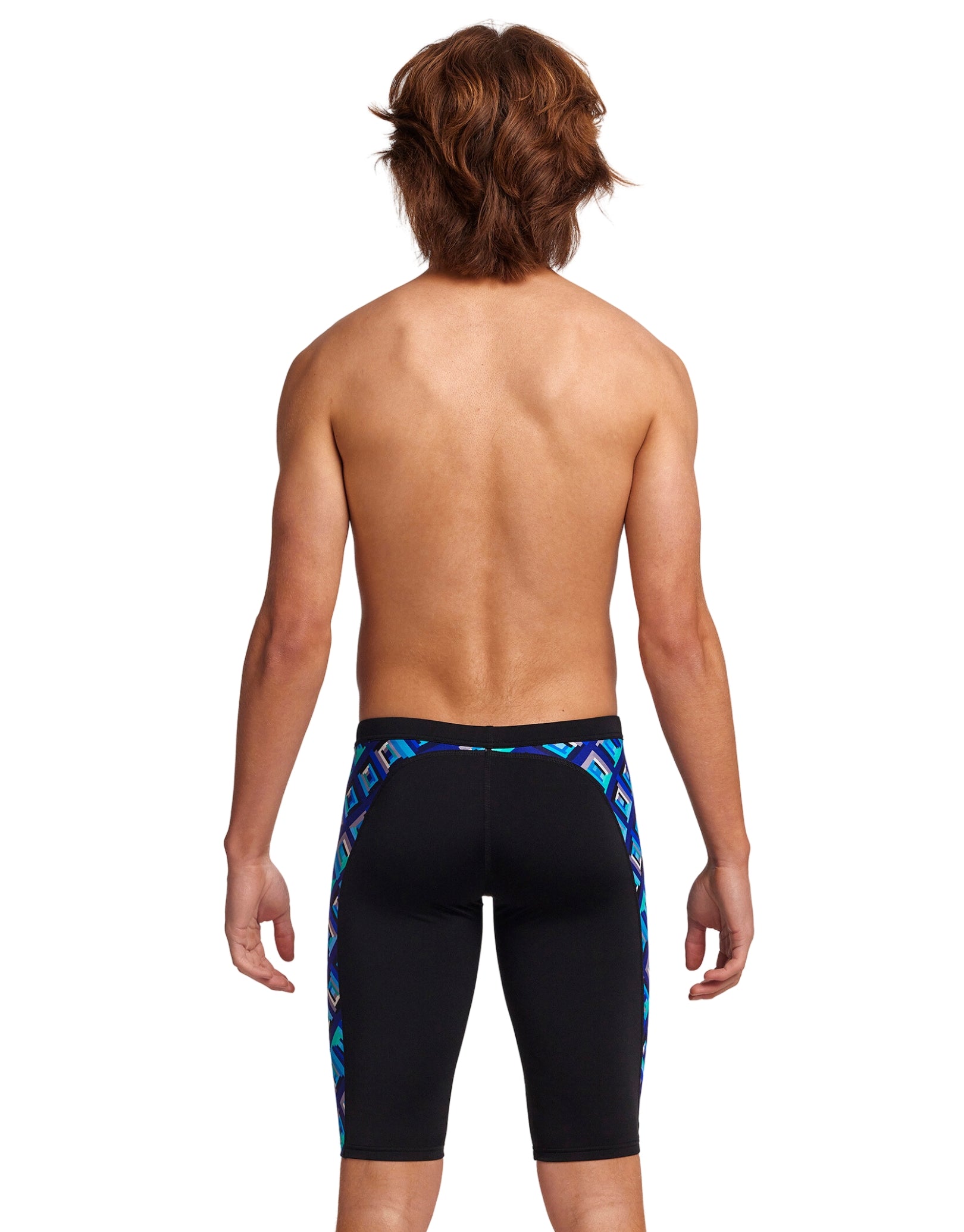 Boys' Blue & Black Swim Training Jammer - Competitive Swimwear for Youth Athletes | Perfect for Swim Practice, Lessons & Water Sports