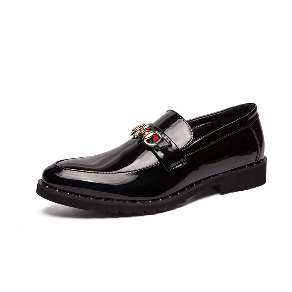 Men's Patent Leather Dress Shoes - Formal Wedding & Party Loafers for Nightclub, Office & Casual Wear - Stylish & Comfortable Men's Slip-On Shoes