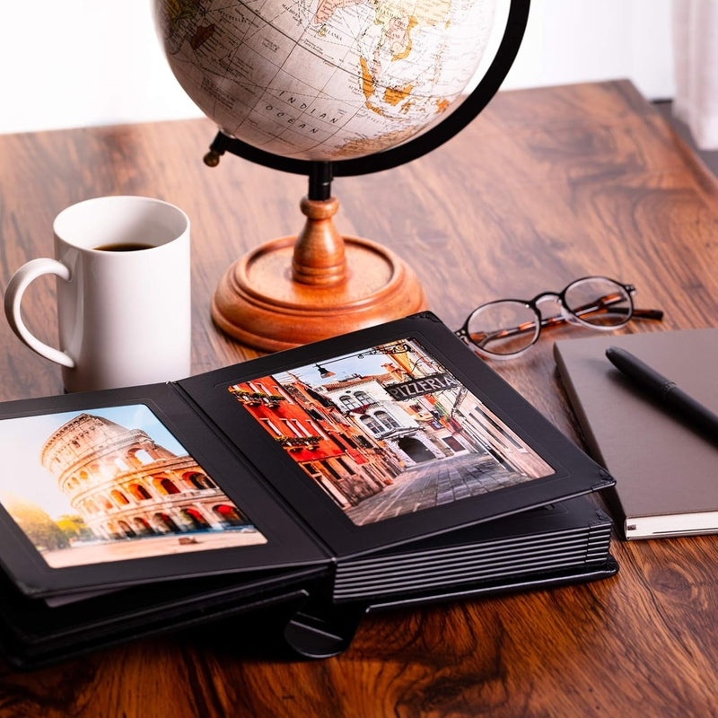 Premium Faux Leather Slip-In Photo Album - Holds 4x6 & 5x7 Pictures - Perfect for Wedding, Baby, Travel Memories & Scrapbooking - Acid-Free Archival Quality Pages