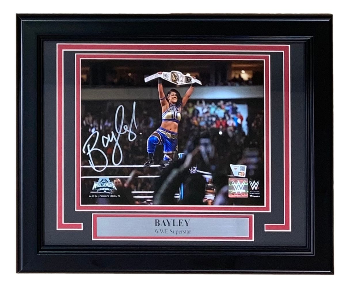 Bayley Autographed Framed 8x10 WWE WrestleMania XL Photo - Limited Edition Collectible for Wrestling Fans - Perfect for Man Cave, Sports Memorabilia Room or Gift for WWE Enthusiasts