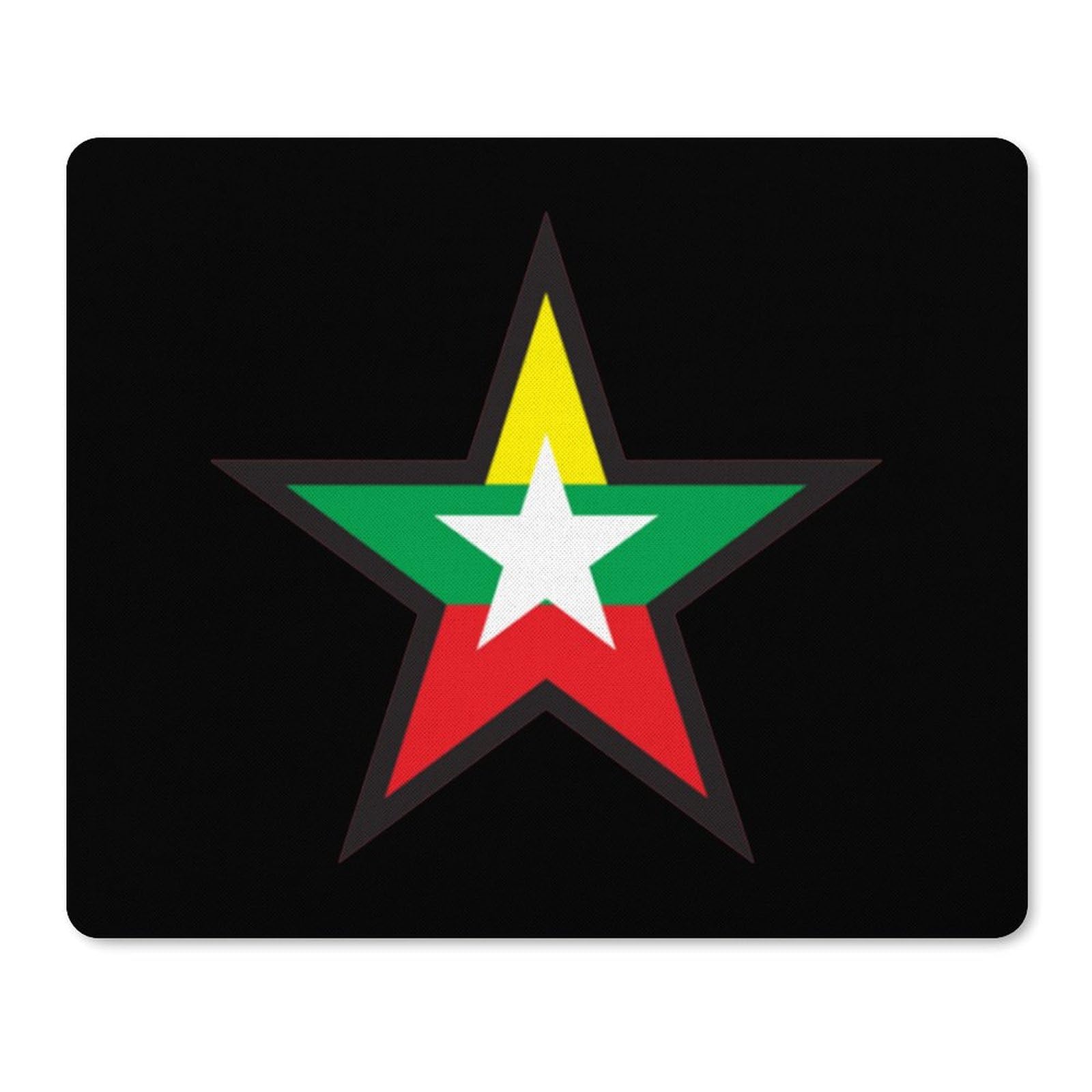 Premium Myanmar Flag Star Mouse Pad - Durable, Non-Slip, Waterproof Gaming Mouse Mat for PC & Laptop - Perfect for Home, Office & Gaming (18 x 22cm)