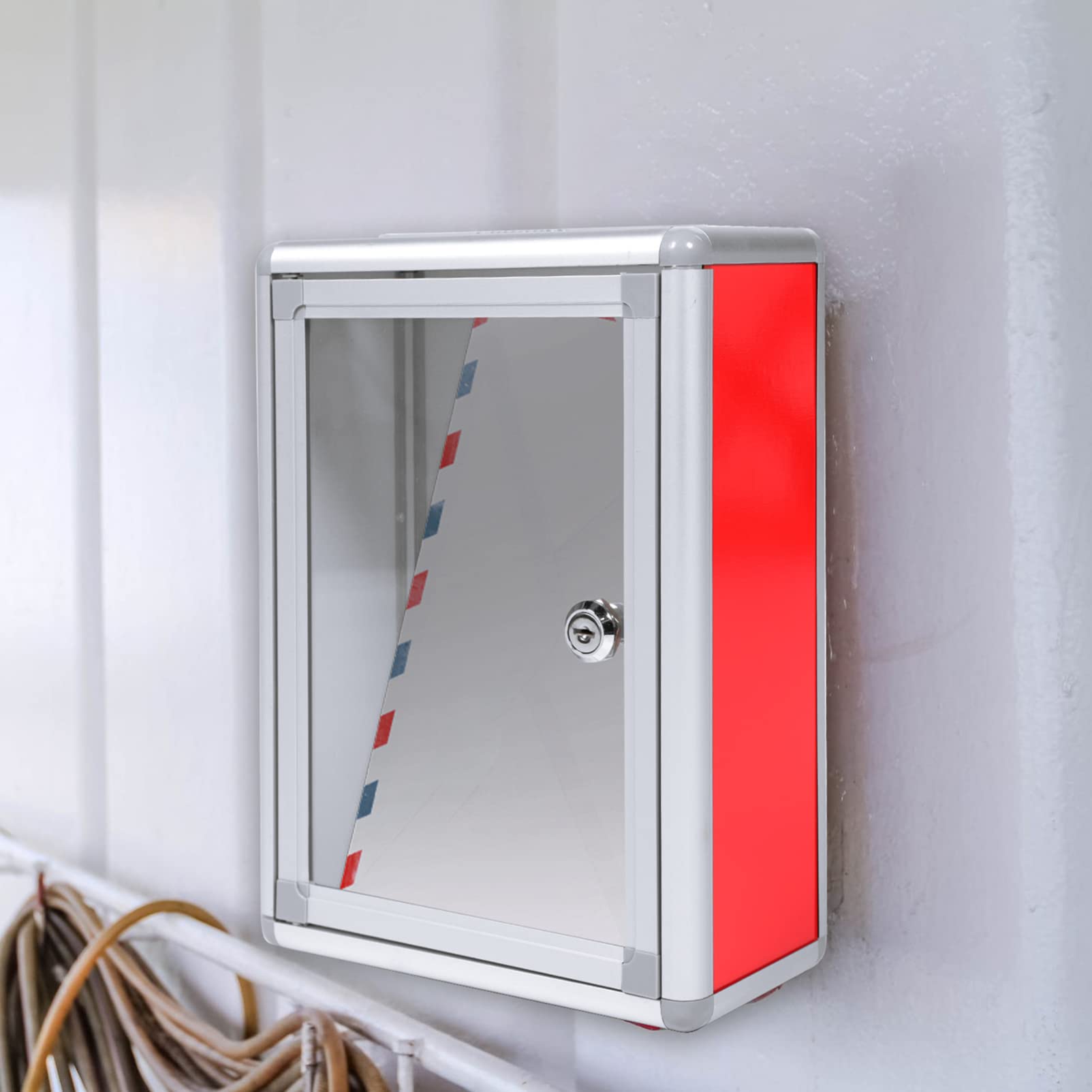 Cabilock Metal Donation Box with Lock - Wall Mounted Drop Box for Mail, Newspapers & Magazines - Secure Collection Box for Office, Commercial Use & Suggestion Box - Ideal for Businesses, Schools & Public Spaces
