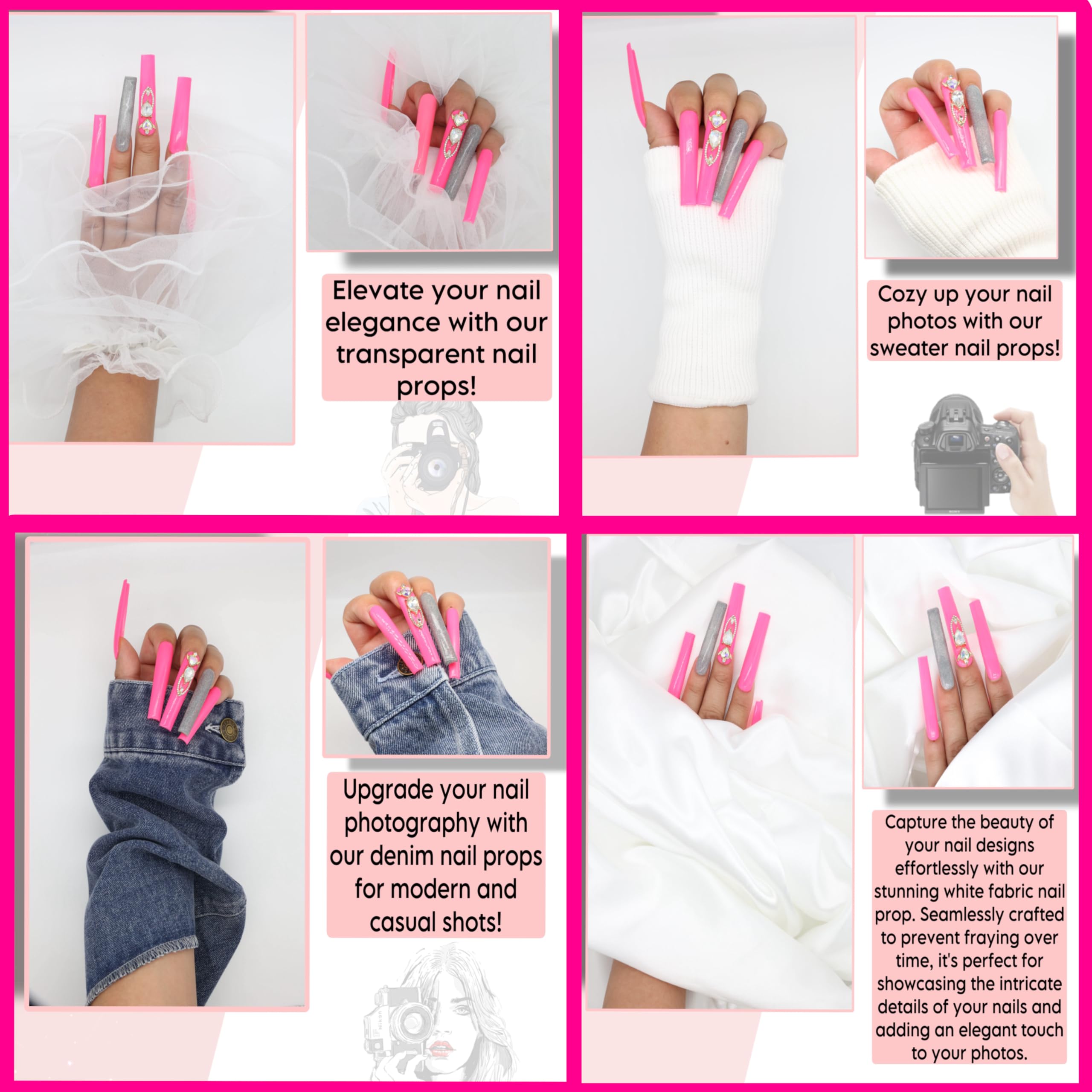 Professional Nail Photo Background Mat for Nail Art - High-Quality Nail Tech Supplies for Salon, Instagram & Social Media Photography