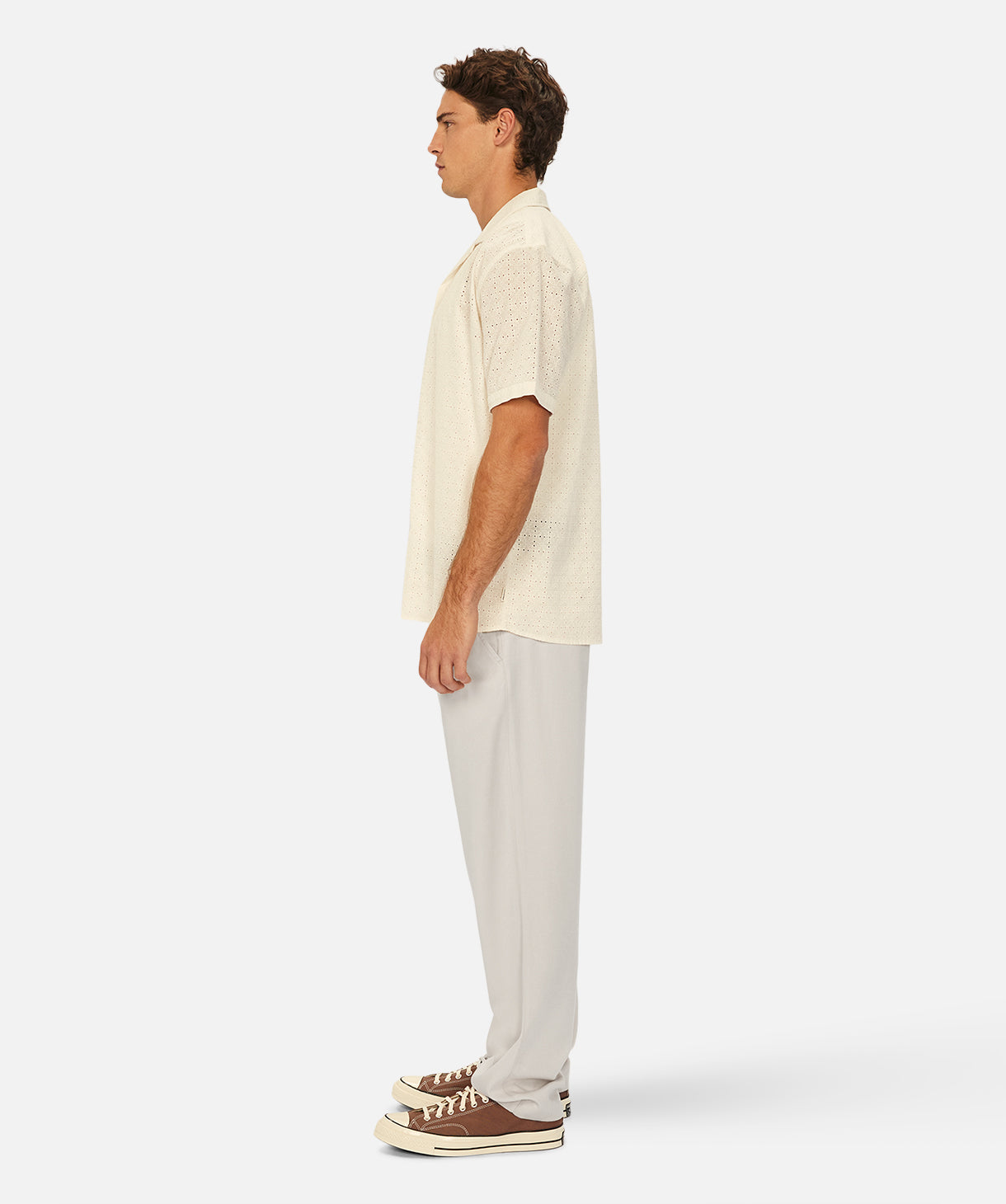The Toulouse Short Sleeve Shirt for Men - Premium Cotton Casual Button Down Shirt in Off White | Perfect for Summer, Office Wear & Casual Outings