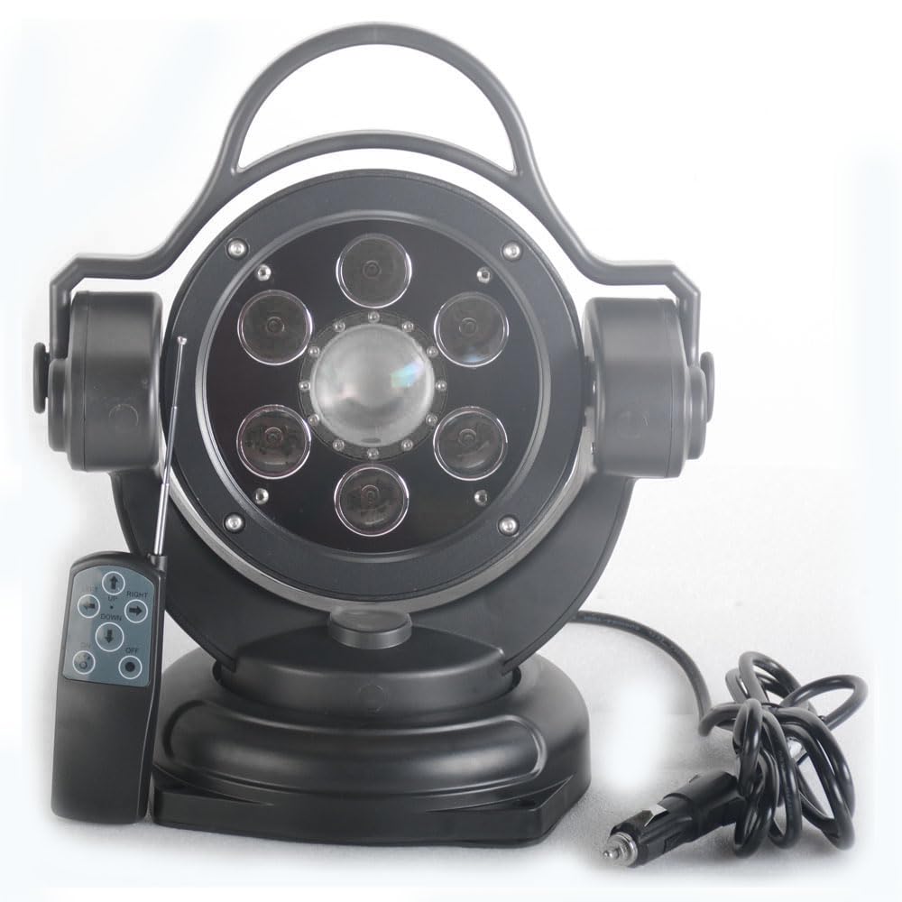 90W 11-Inch LED Search Light with 360° Rotation & Remote Control - 9-32V Waterproof Spot Work Light for Offroad, Hunting, SUV, ATV, 4WD, Truck & Boat Lighting - Perfect for Foggy Conditions & Night Driving