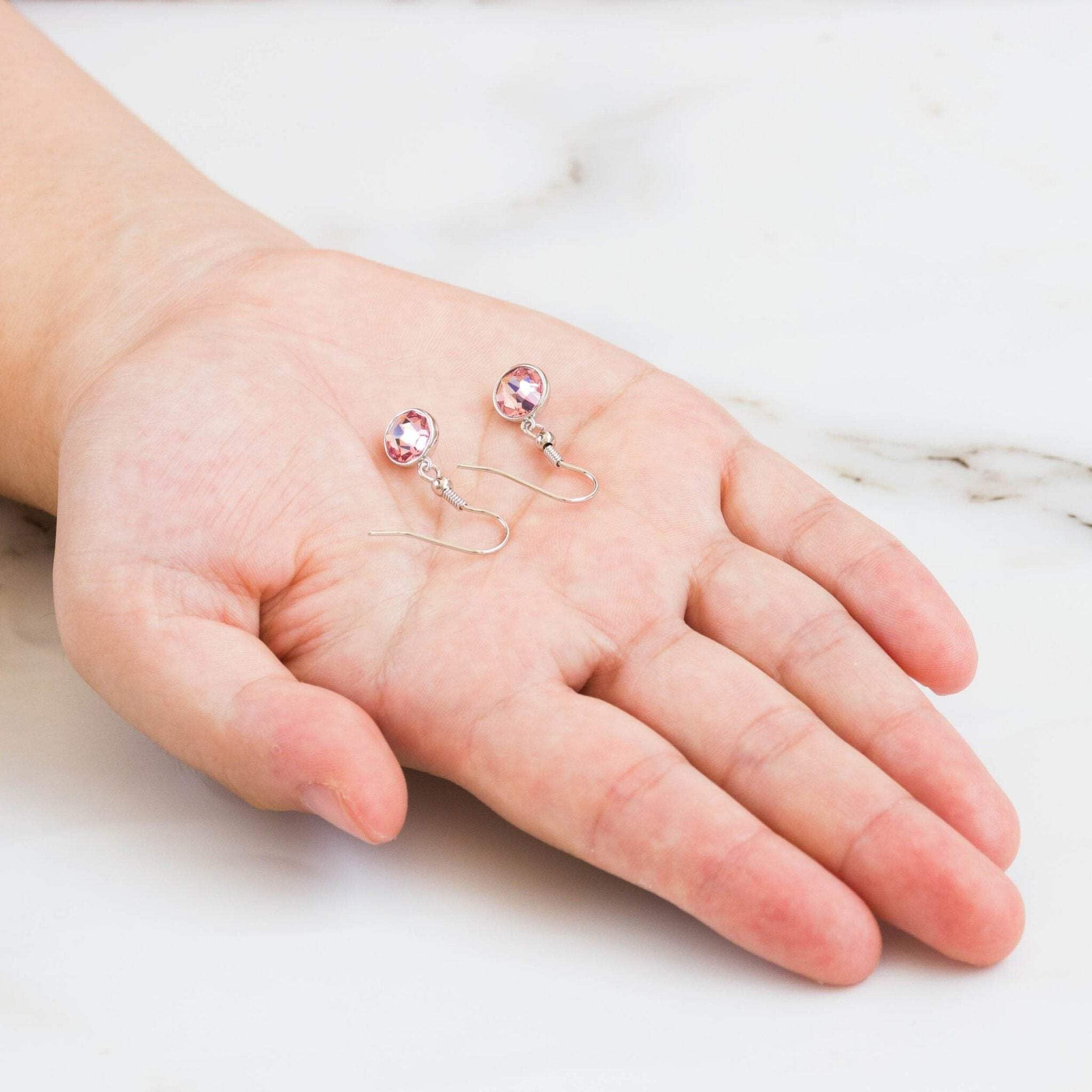 Pink Tourmaline October Birthstone Earrings for Women - Elegant Gift