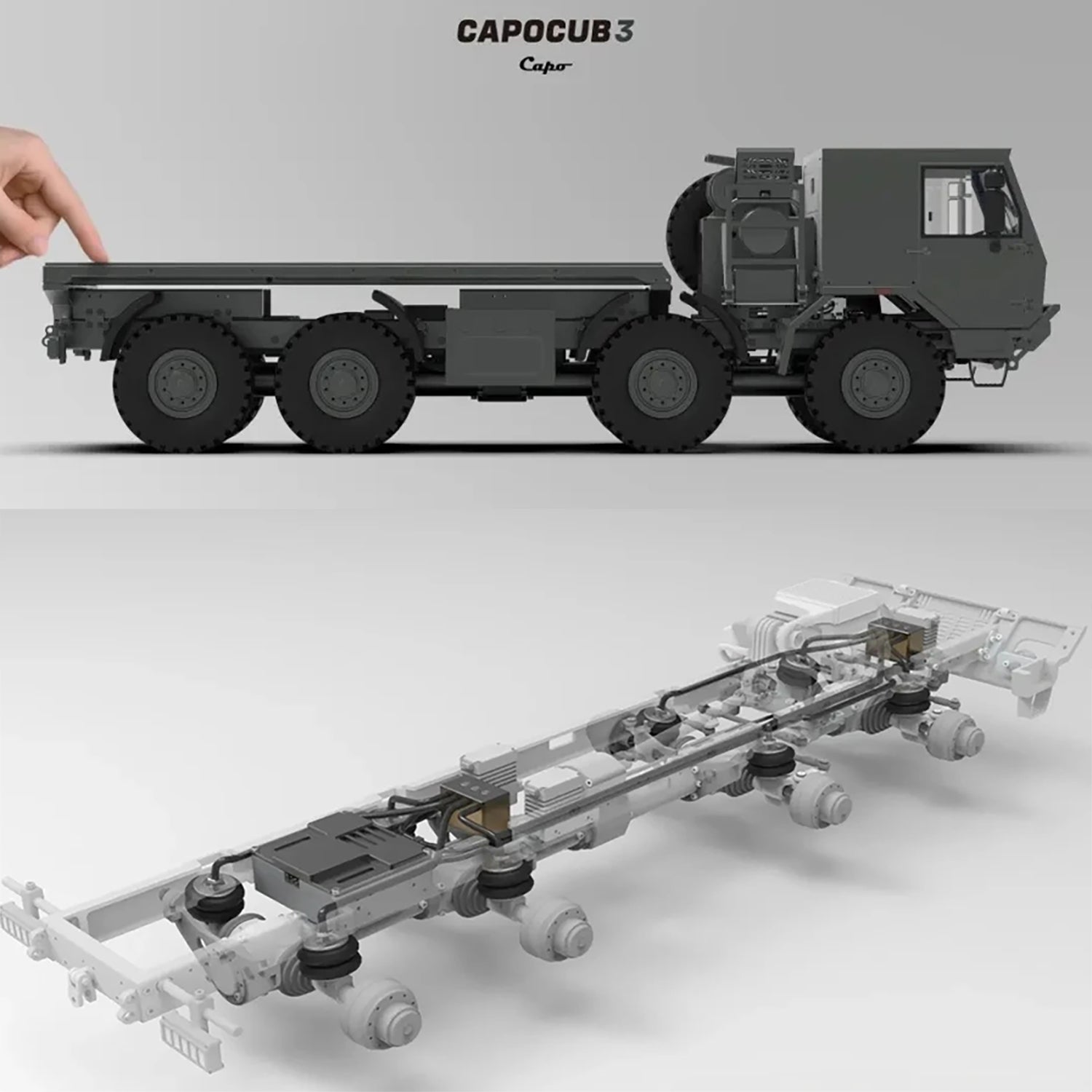 CAPO MINI TATRA CUB3 8X8 1/18 Scale Metal CNC RC Military Transport Truck with 2-Speed Gearbox & Locking Differential Axles - DIY Model Car for Off-Road Adventure & Collectors