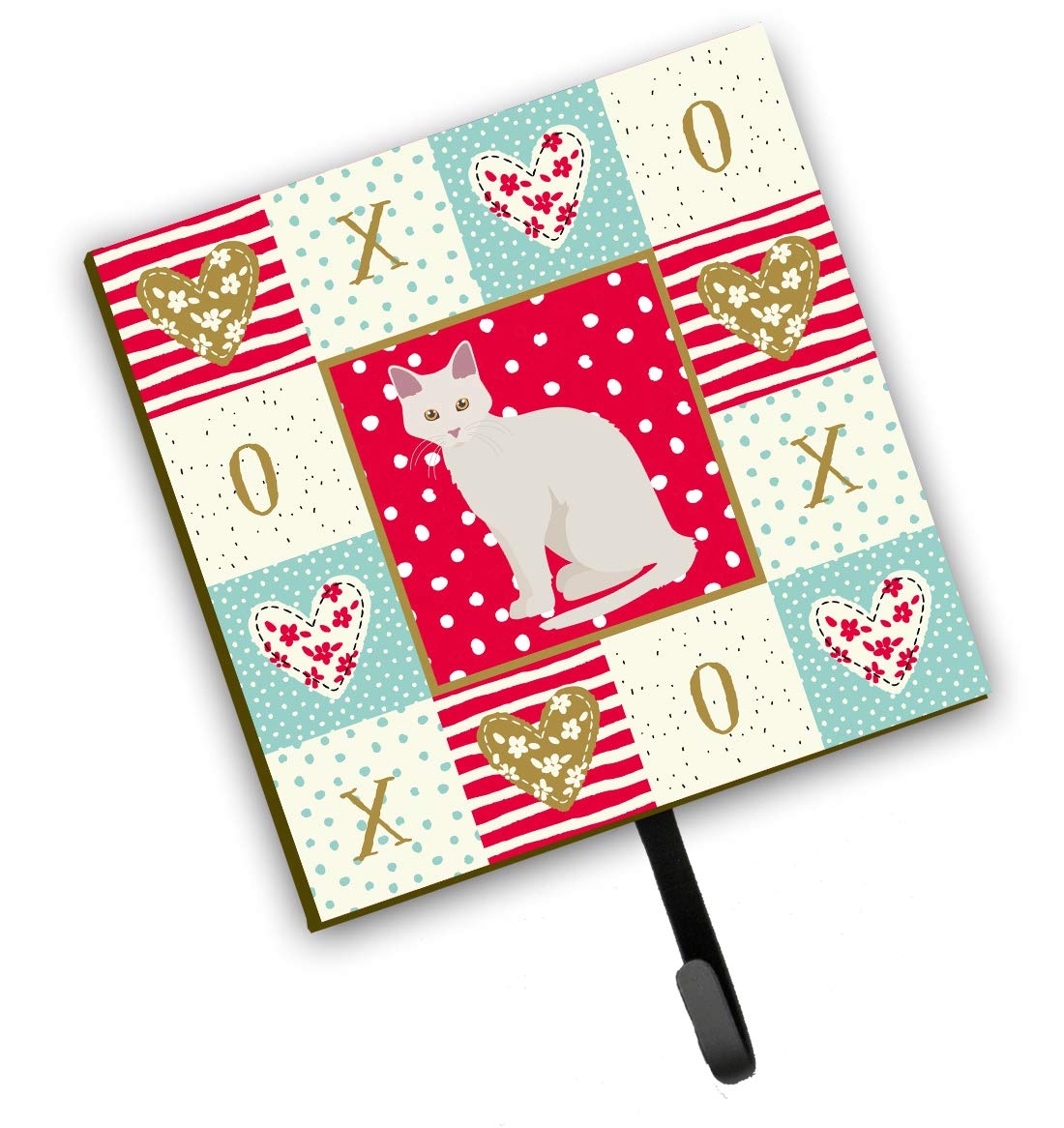 Caroline's Treasures Aphrodite Giant Cat Love Leash & Key Holder Hooks - Colorful Wall Decor for Pet Lovers - Perfect for Hanging Leashes, Keys & Home Organization
