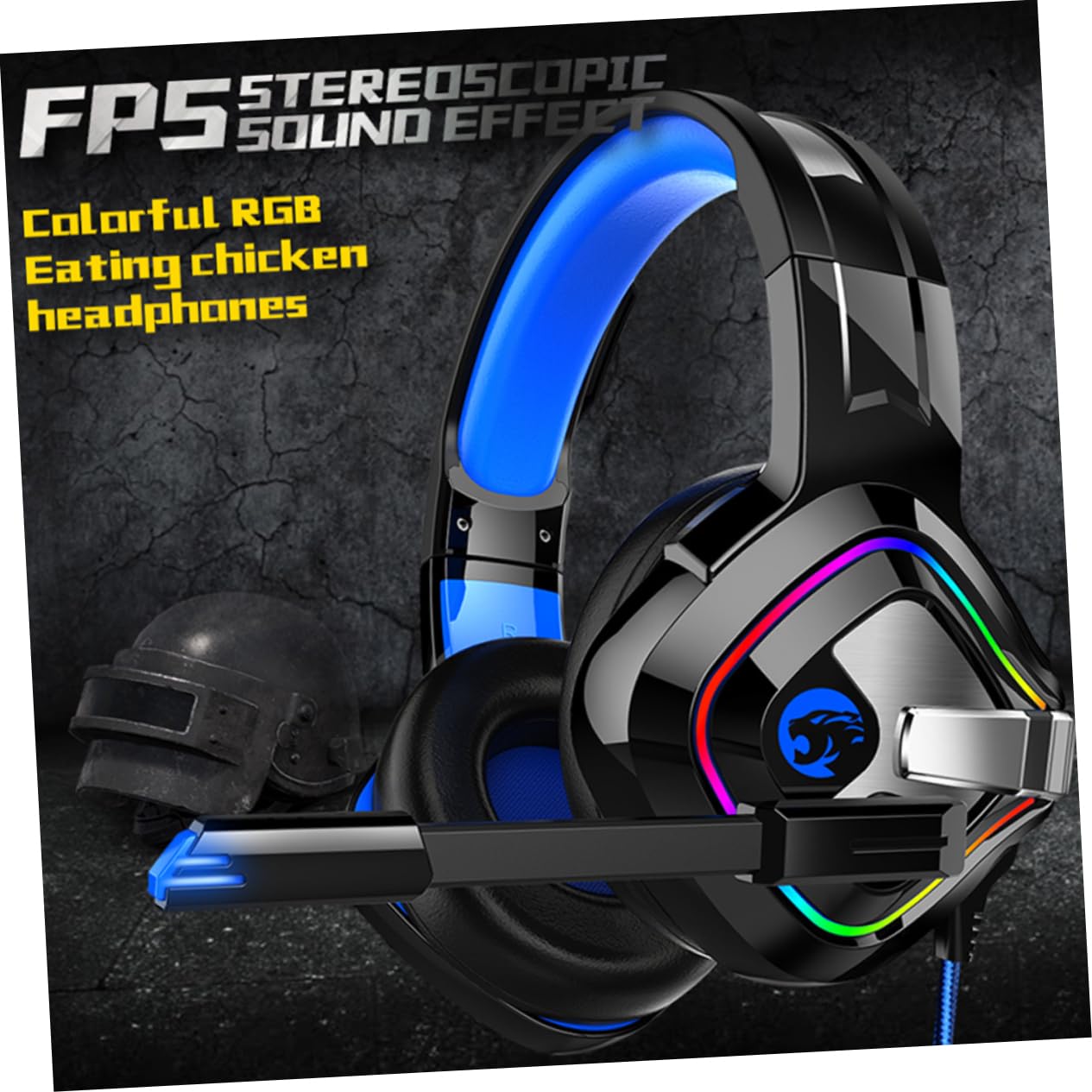 Jojofuny Wired Gaming Headphones with 7.1 Surround Sound, 50mm Drivers, RGB LED Lights & Noise Canceling - Comfortable Over-Ear Headset for PC, PS4, Xbox Gaming & Music Listening