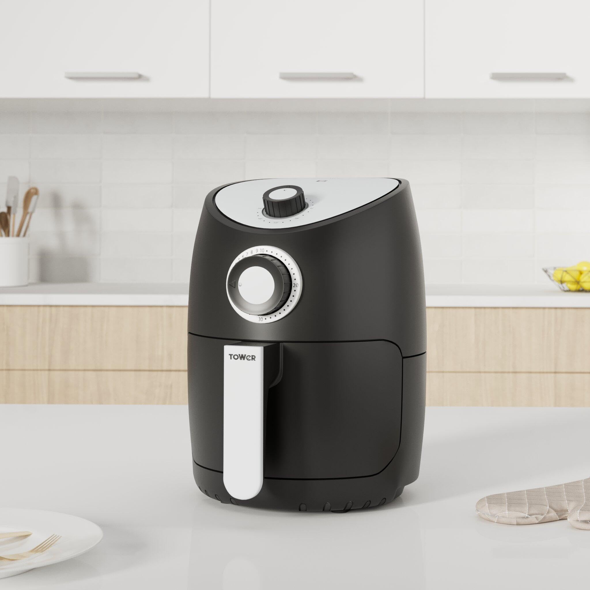 Vortex Air Fryer 2.2L - Oil Free Electric Air Fryer with Rapid Air Circulation, 30-Minute Timer, Manual Control - Perfect for Healthy Cooking, Frying, Baking & Roasting - Black (T17023)
