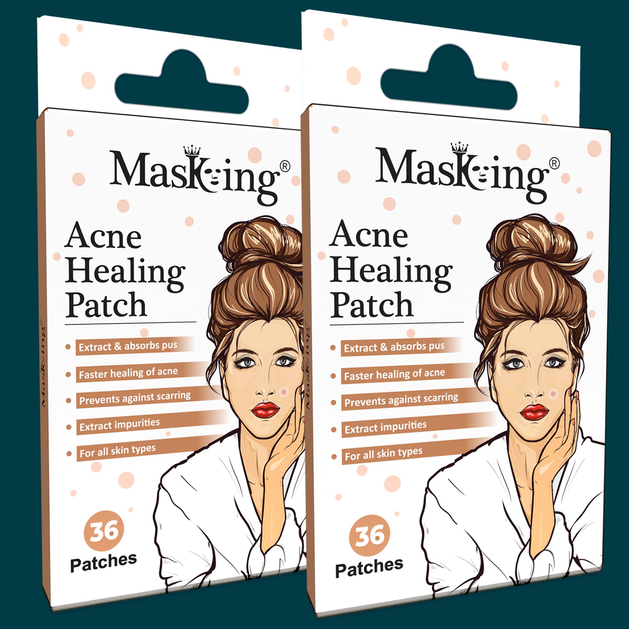 Hydrocolloid Acne Pimple Patches for Face - 72 Invisible Spot Treatment Dots (Pack of 2) | Clear Blemish Cover for Overnight Healing & Makeup Application