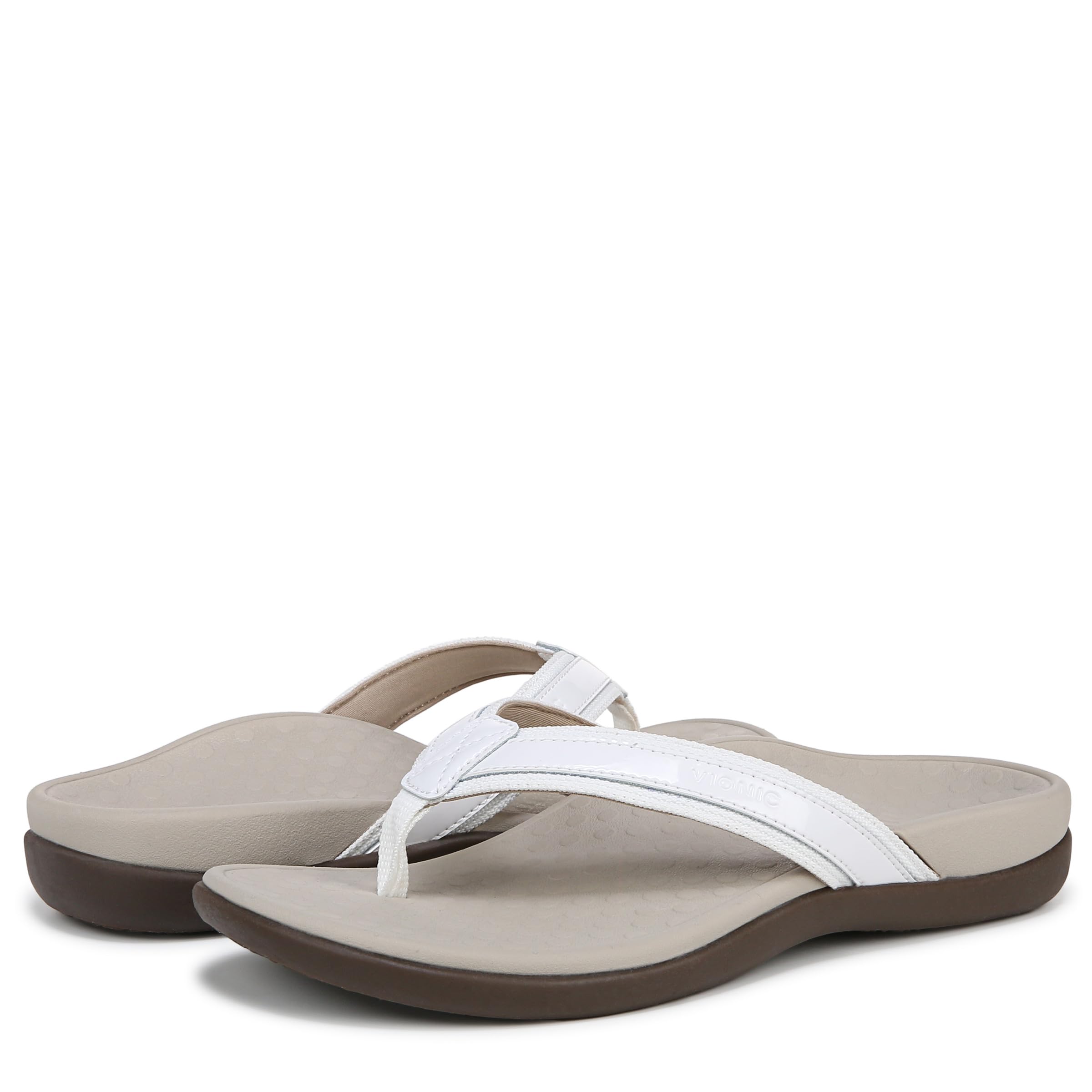 Vionic Women's Tide Toe Post Sandals - Comfortable Orthotic Support for Plantar Fasciitis & Flat Feet - Perfect for Walking, Travel & Summer Outfits