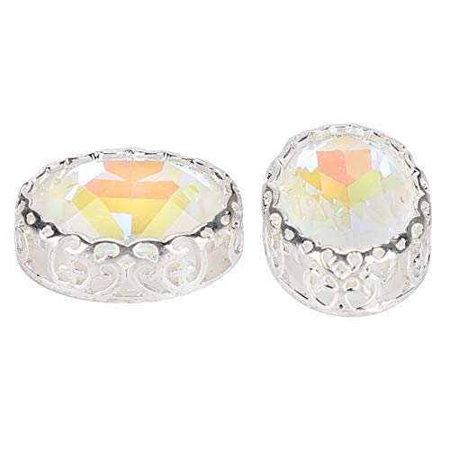 20Pcs Oval Rhinestones for Wedding Decorations - Safe Shoe & Clothing Embellishments (Egg White) | Perfect for Bridal Shoes, Dresses & DIY Crafts