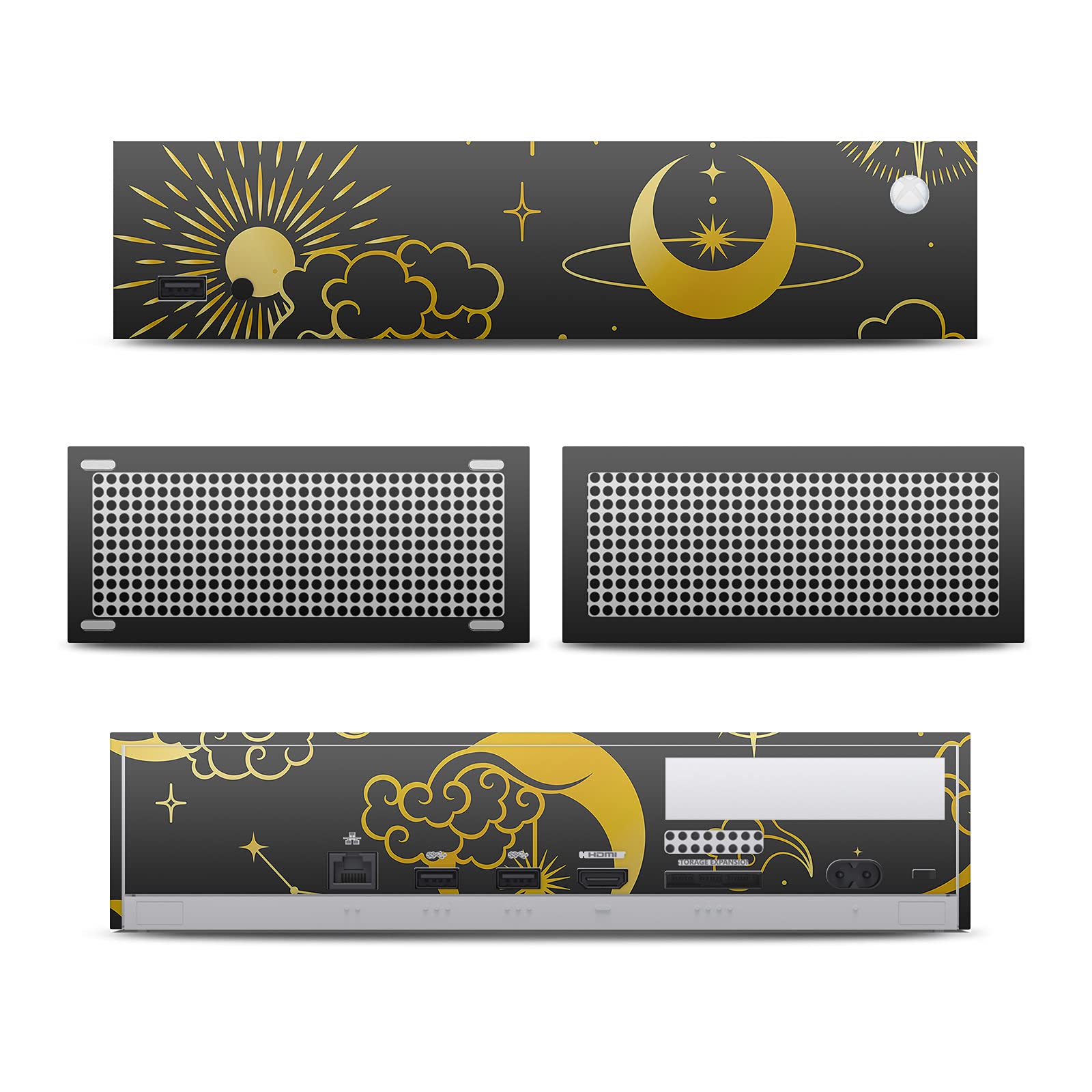 Official Haroulita Sun Moon and Stars Matte Vinyl Skin Sticker for Xbox Series S Console & Controller Bundle - Gaming Protection & Custom Design - Perfect for Gaming Setups & Personalization
