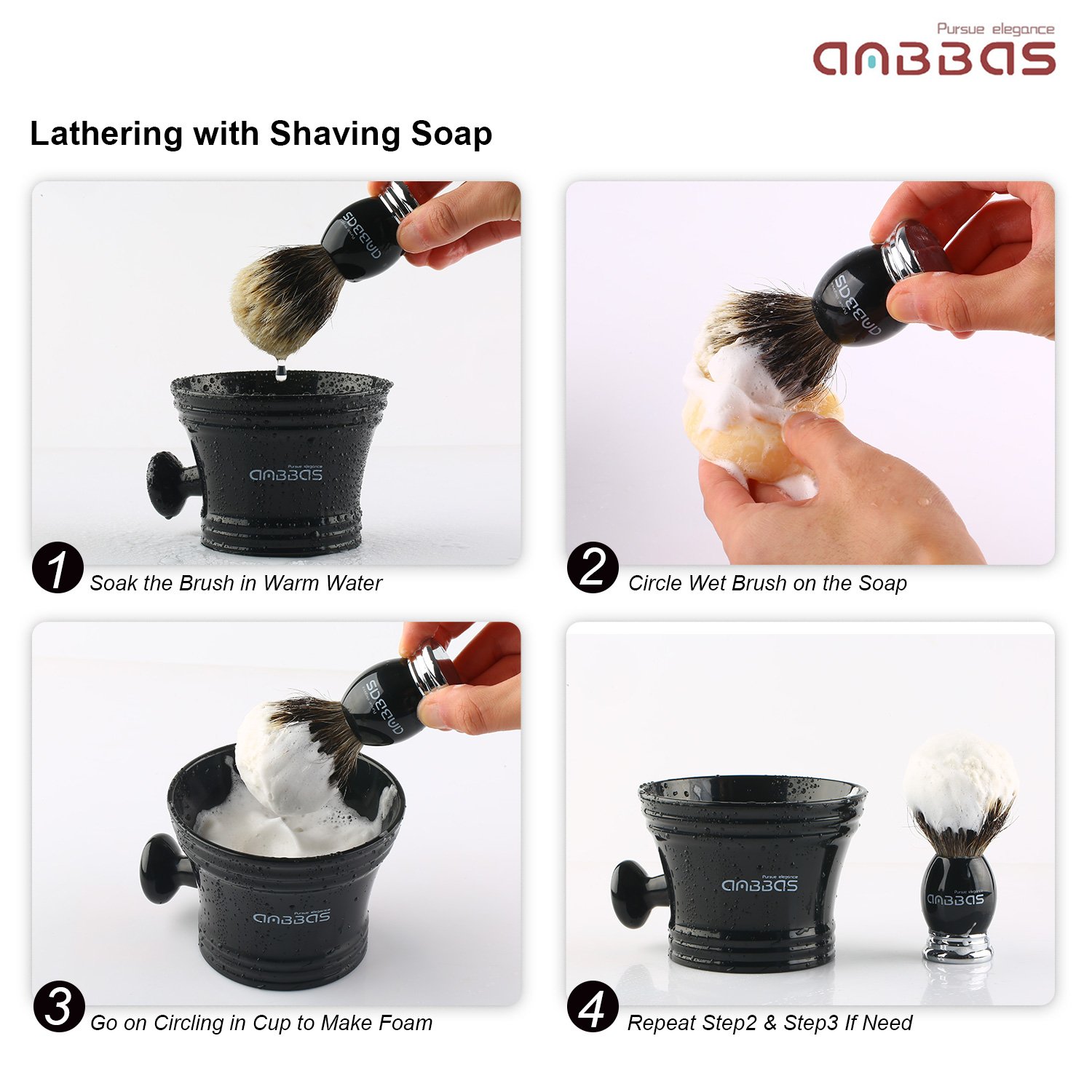 Premium Silvertip Badger Hair Shaving Brush & Stand Set - Black Resin Alloy Handle with Stainless Steel Razor Stand - Perfect for Double Edge Safety Razor & Straight Razor Shaving - Ideal Gift for Men's Grooming Routine