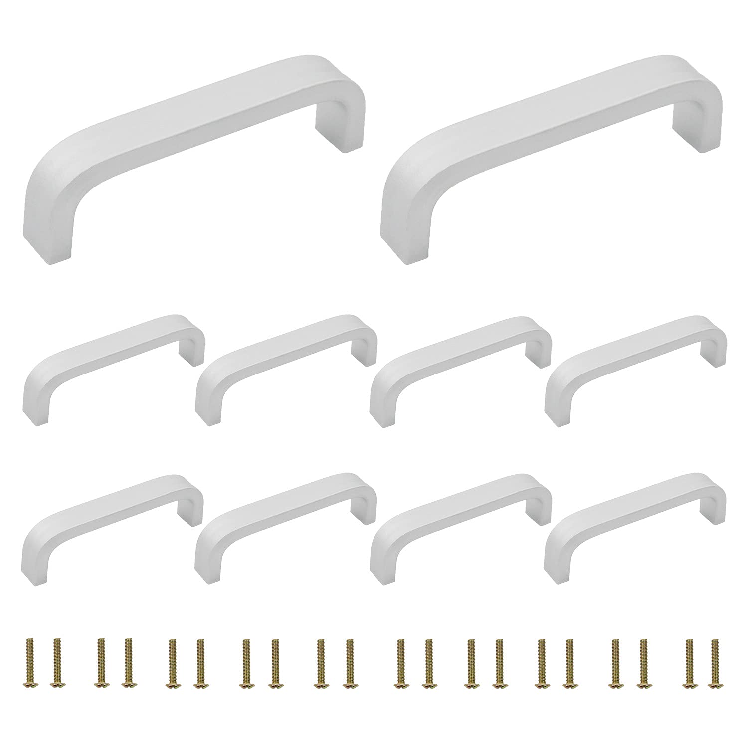 10 PCS Aluminum Alloy U-Shaped Pull Handles - Heavy Duty Cabinet & Drawer Hardware for Kitchen, Barn Doors & Furniture - Includes Mounting Screws - Perfect for Home Improvement & DIY Projects