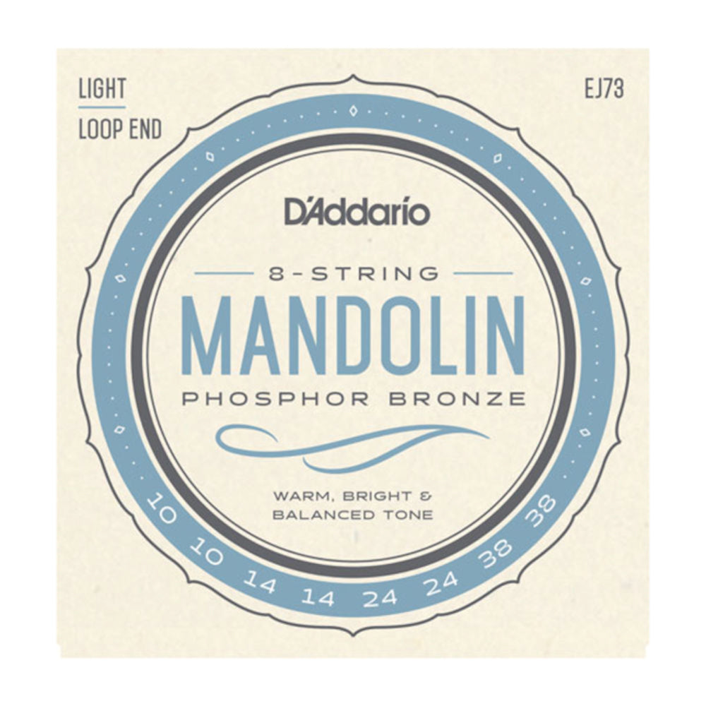 D'Addario EJ73 Mandolin Strings Loop End - Professional Quality for Bluegrass, Folk & Classical Music - Perfect for Performances & Practice Sessions
