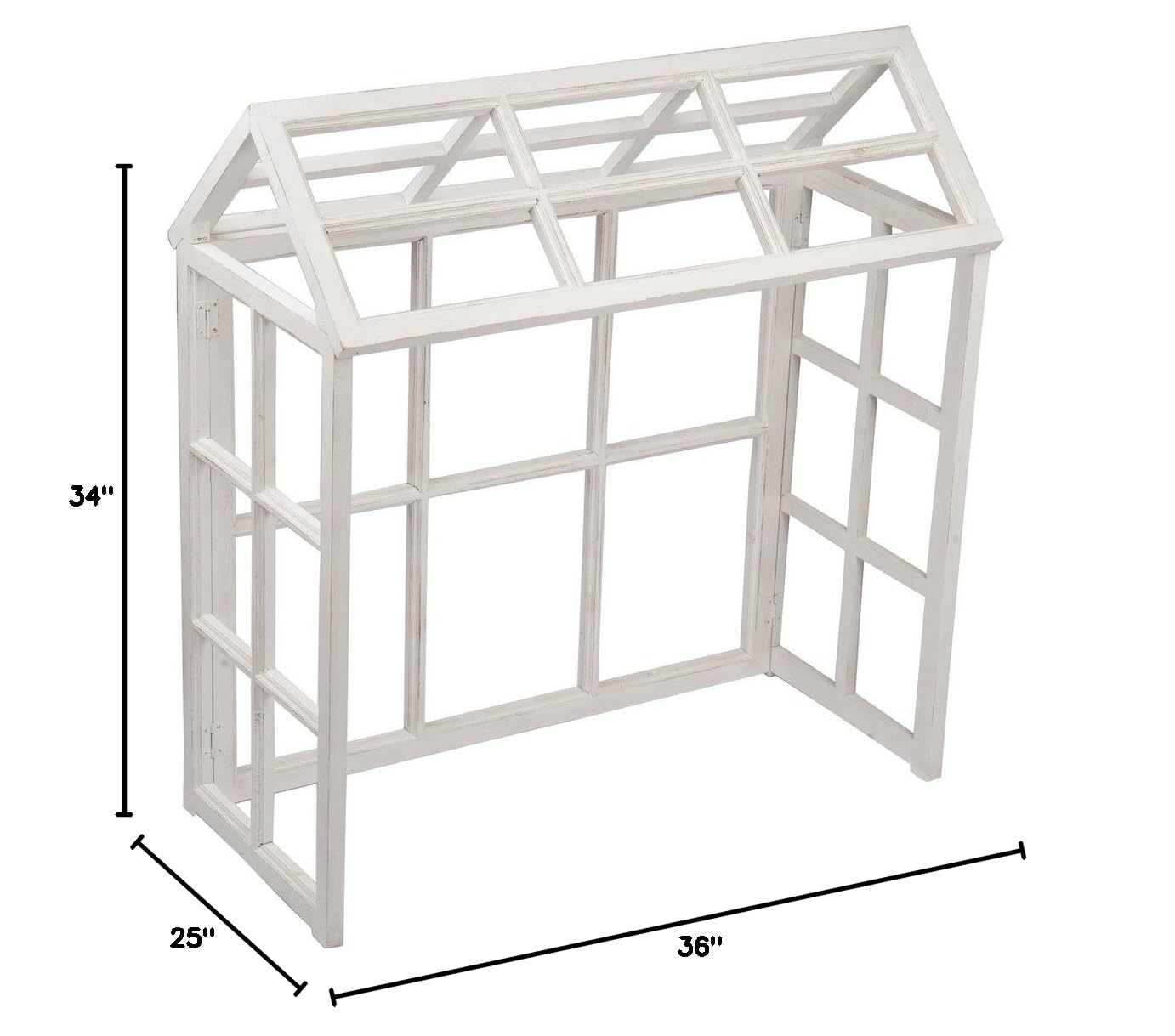 GALLERIE II White Windowpane Greenhouse Display Case - Perfect for Home Decor, Plant Display & Retail Store Showcase
