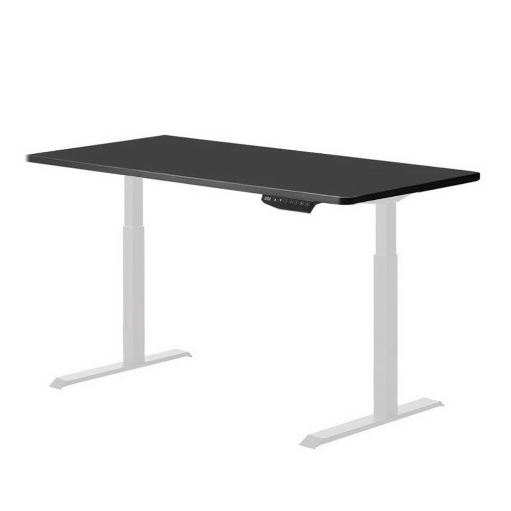 160cm Height Adjustable Electric Standing Desk - Single Motor Sit Stand Desk with Black Top & Grey Frame | Perfect for Home Office, Gaming & Workspace Ergonomics