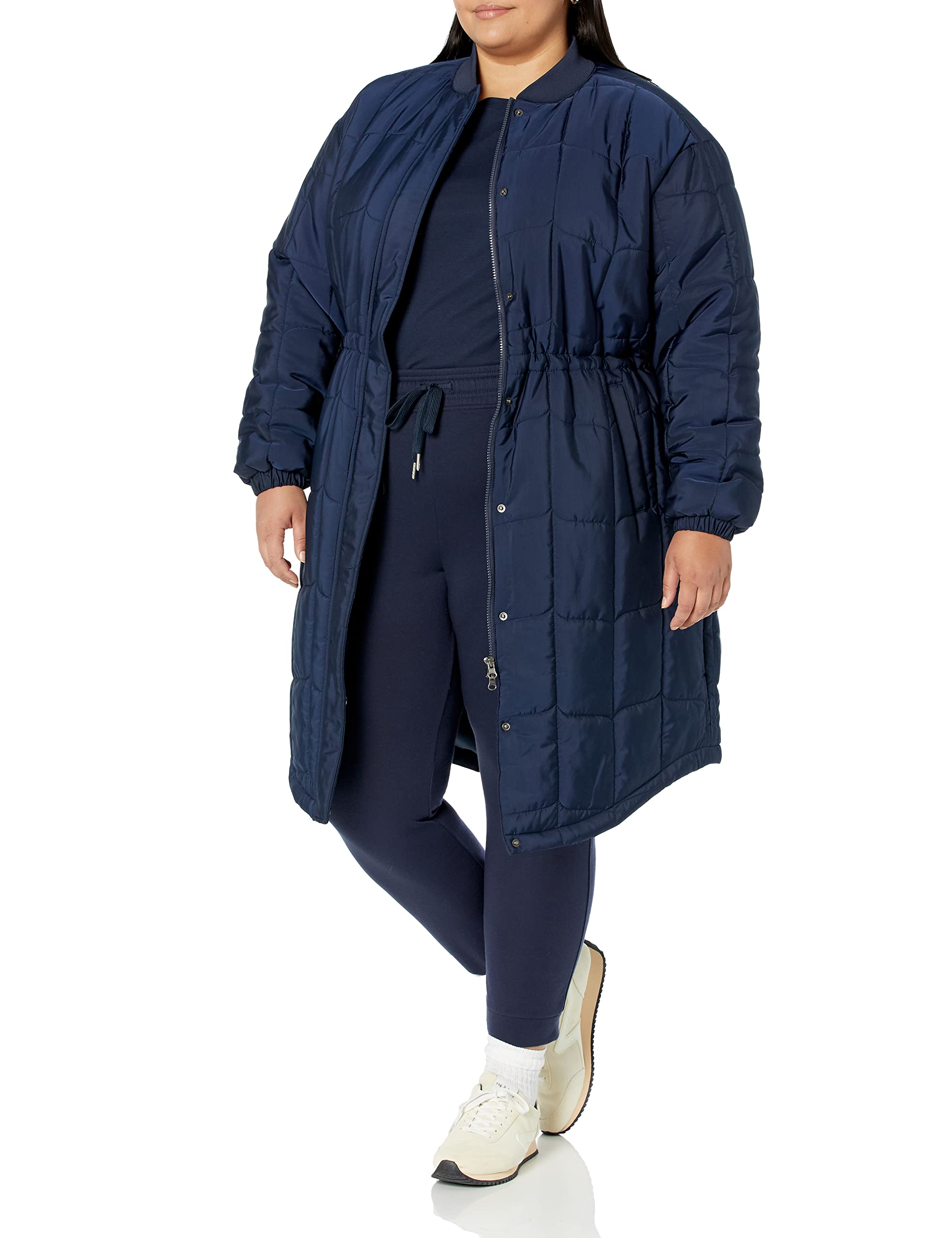 Amazon Essentials Women's Oversized Quilted Coat - Plus Size Winter Jacket with Warm Filling | Water-Resistant Outerwear for Cold Weather, Commuting & Outdoor Activities