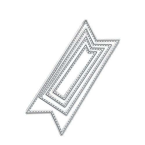 SELDIE Carbon Steel Dotted Line Flag Cutting Die - DIY Embossing Stencil Template for Paper Craft, Scrapbooking, Greeting Cards & Bookmarks | Perfect for Card Making, Scrapbook Decorations and Handmade Gifts