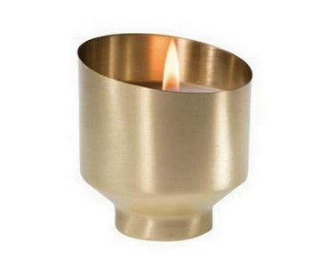 Aromatique Tique & Stone 4 oz Brass Votive Scented Candle - Mandarin Rosemary Fragrance for Home Decor, Relaxation & Romantic Ambiance