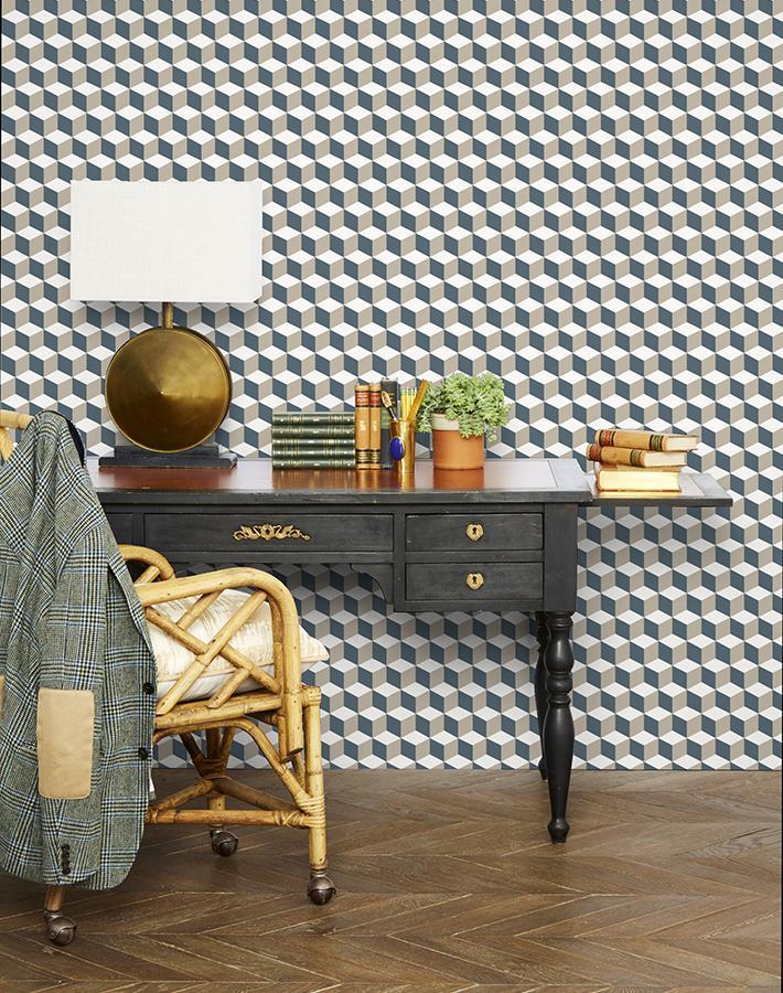 Stylish 'Ice Cubist' Gray Wallpaper by Wallshoppe - Perfect for Modern Living Rooms & Bedroom Accent Walls
