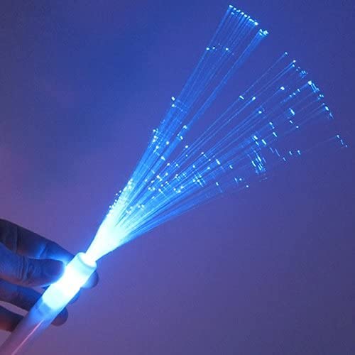 GP GLOWPRODUCTS.COM Fiber Optic Wands (48-Pack) - Blue LED Light Up Wands with 3 Modes (Strobe/Flash/Steady) - Perfect for Parties, Raves, Concerts & Night Events
