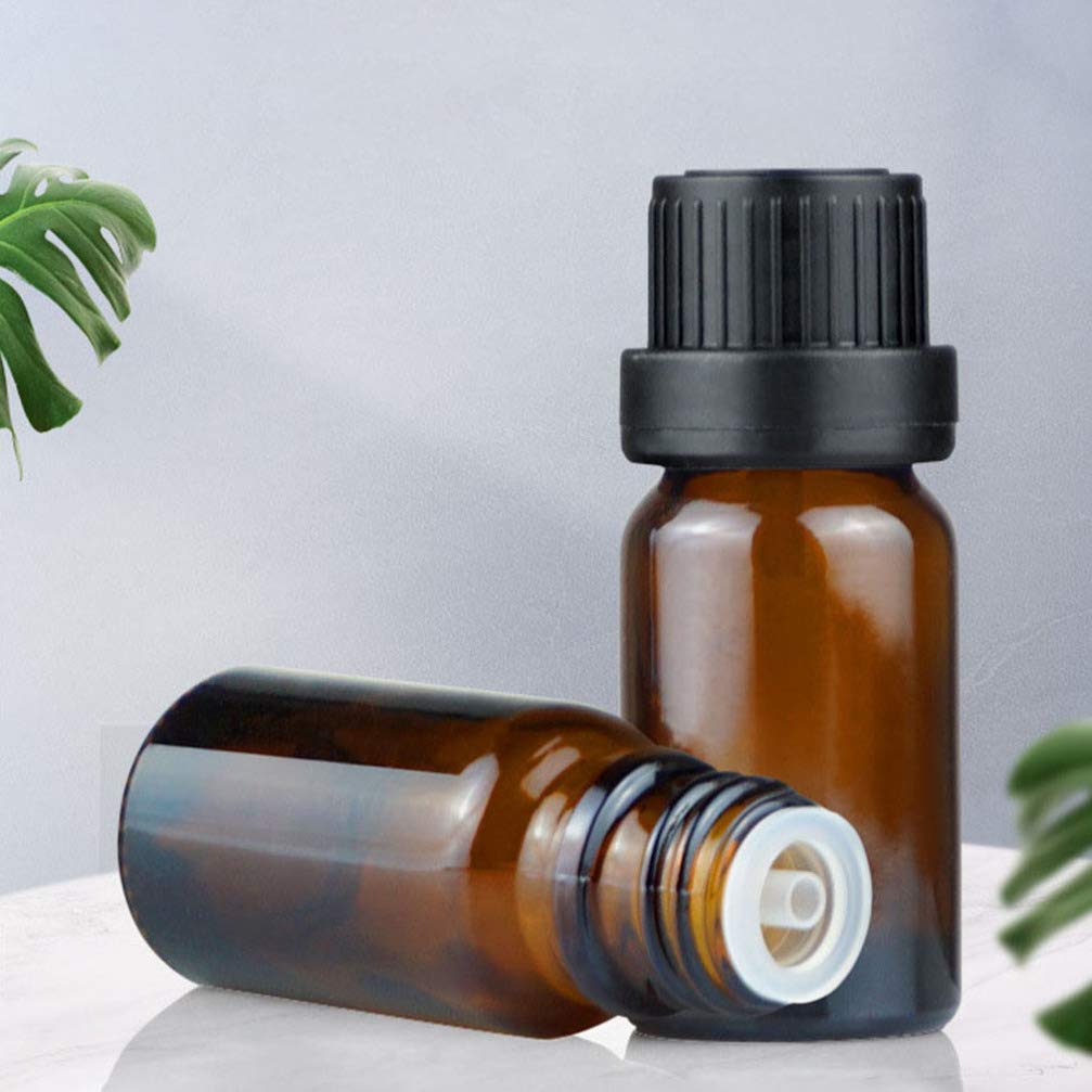 HEALLILY 20 Pack Amber Glass Essential Oil Bottles with Dropper - 5ml Empty Cosmetic Bottles for DIY Essential Oils, Perfume, Makeup & Skincare - Perfect for Aromatherapy, Travel & Gift Packaging