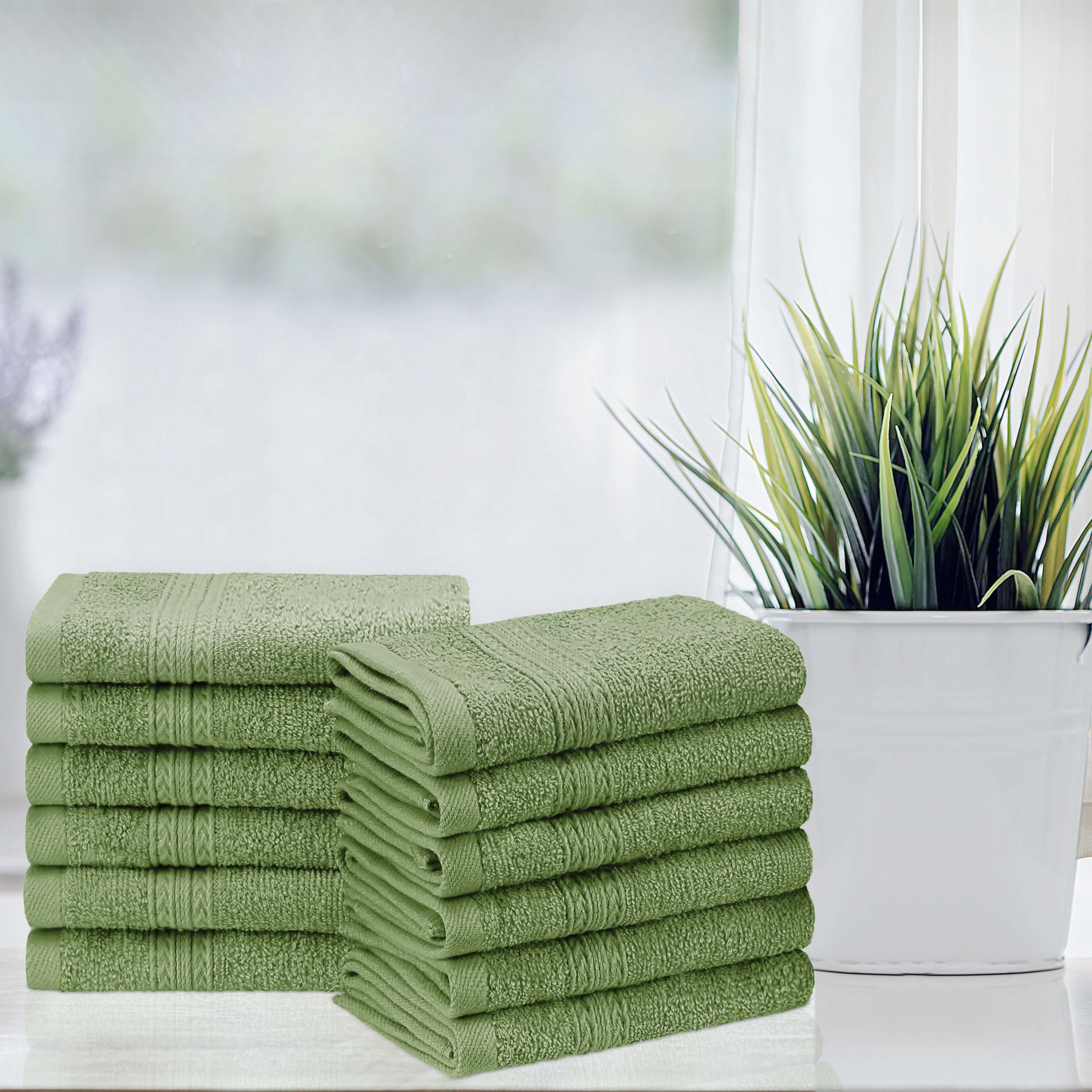 Organic Cotton 12-Piece Solid Face Towel Set | Eco-Friendly, Soft & Absorbent | Perfect for Spa, Gym, Travel & Home Use